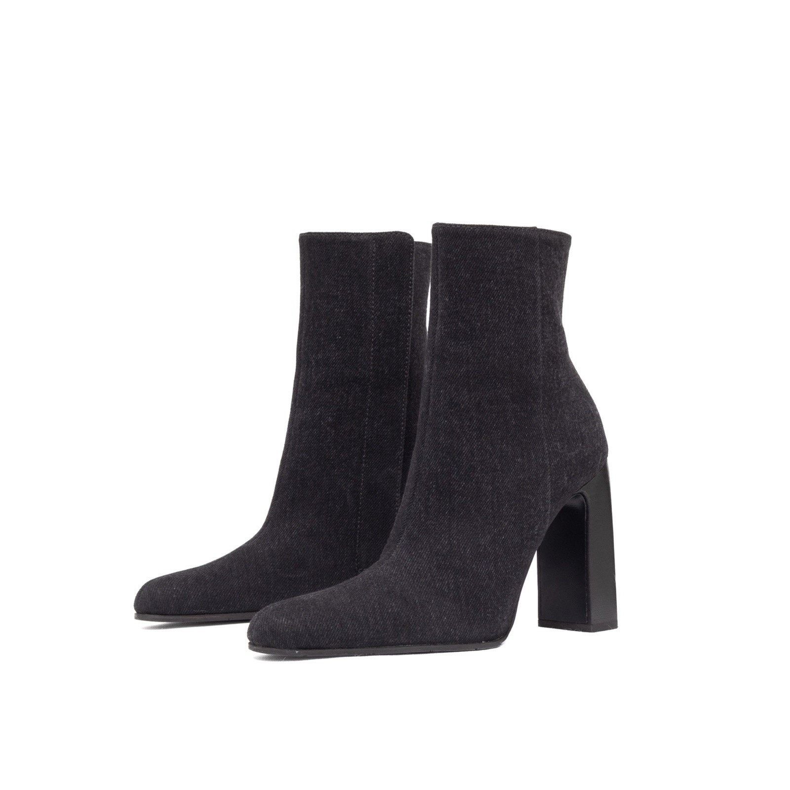 Balenciaga 940$ BALENCIAGA Denim Ankle Side Zip Block Heel Boots Grey Size US 7 / IT 37 - 10 Thumbnail
