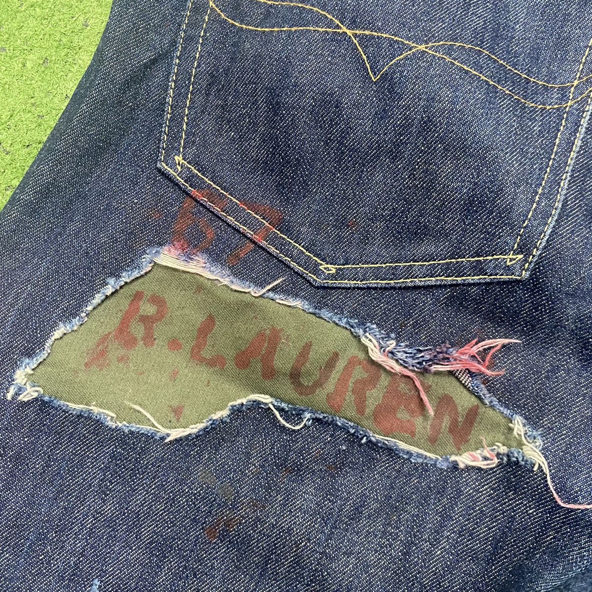 Polo Ralph Lauren W34-36 Polo Ralph Lauren Distressed Denim Jeans Army Ripped Size US 34 / EU 50 - 12 Thumbnail