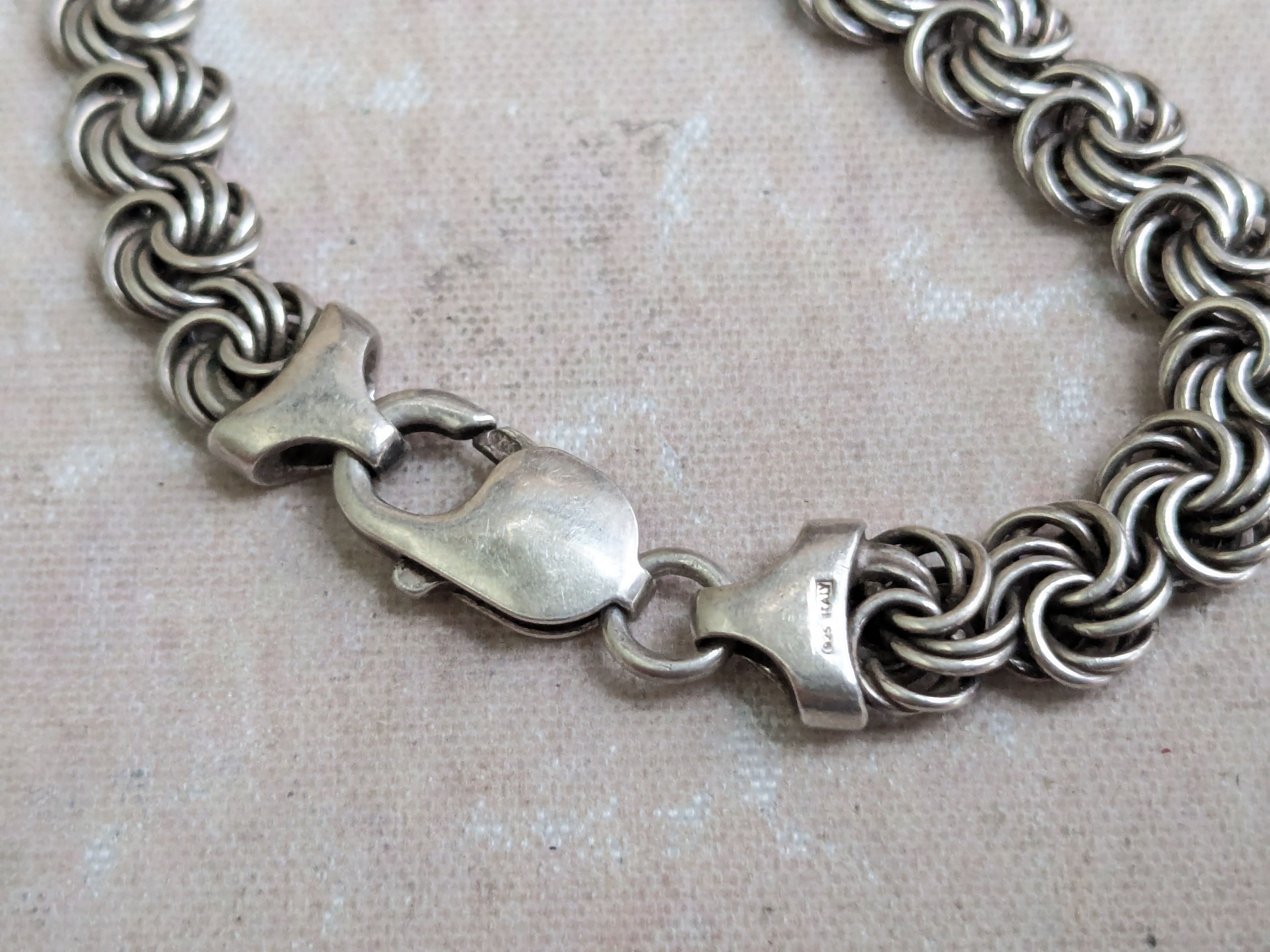 Jewelry Vintage Sterling Silver Bracelet Rosetta 6.5" Italy Size ONE SIZE - 8 Thumbnail