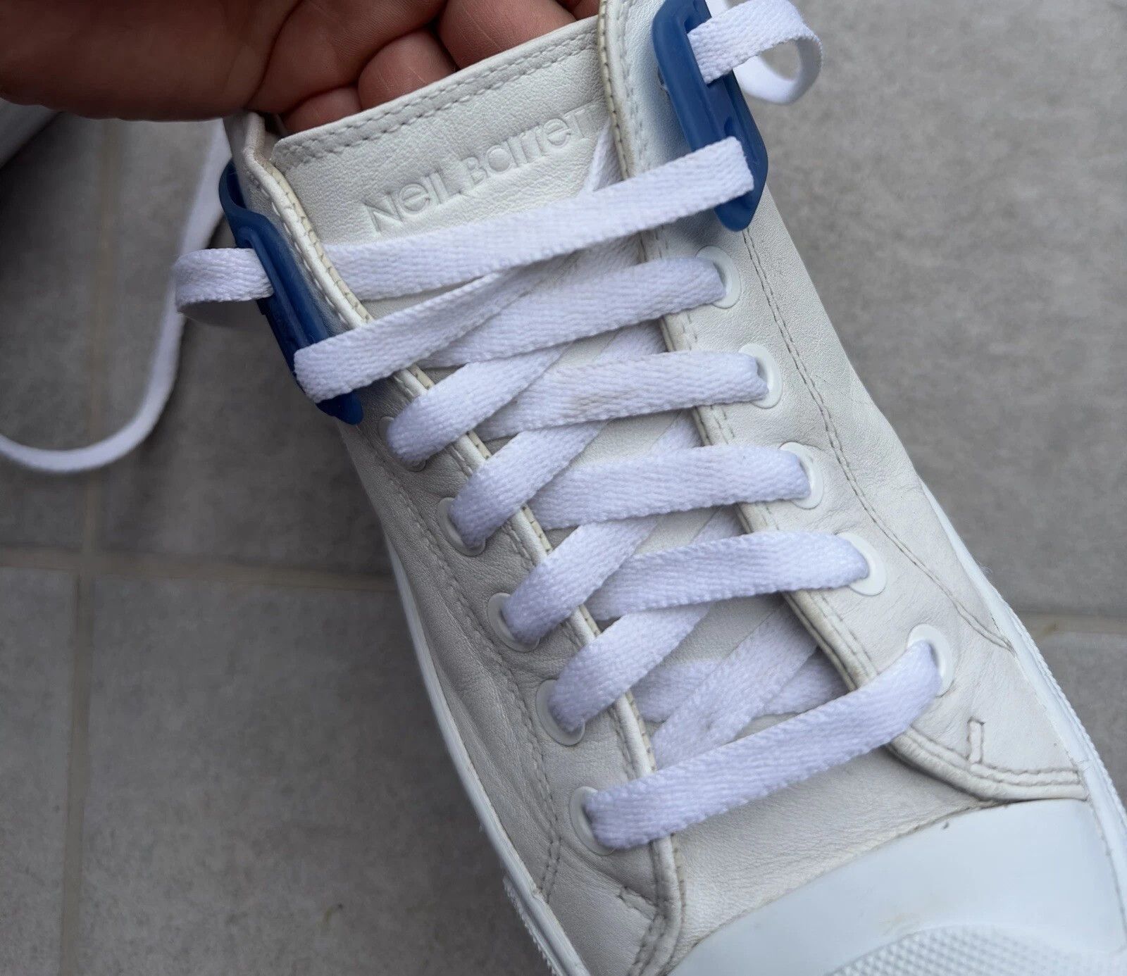 Neil Barrett NEIL BARRETT Mens Shoes Gang Trainer Sneaker Leather White Size US 8 / EU 41 - 11 Thumbnail