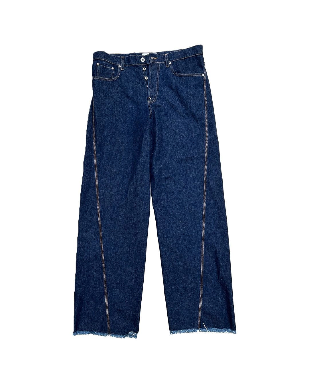 Lanvin Lanvin raw hem curved jeans in indigo Size US 34 / EU 50 - 1 Thumbnail