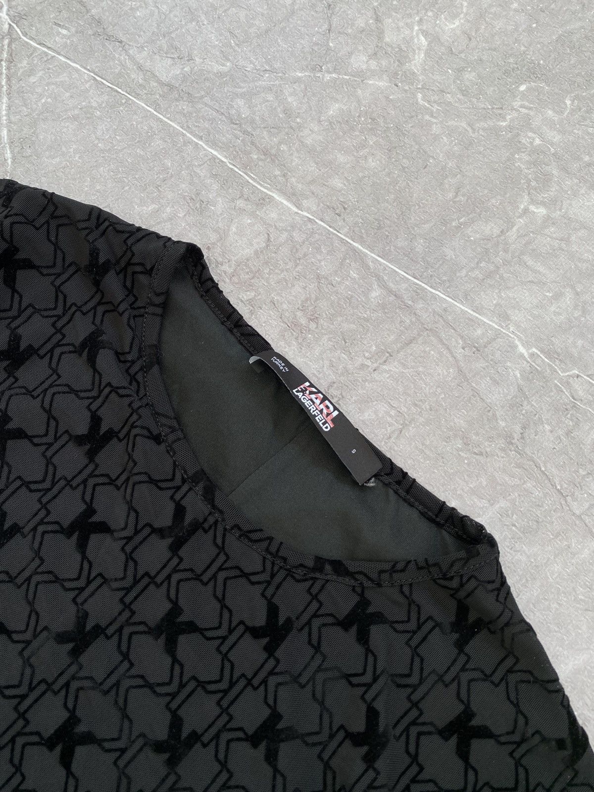 Karl Lagerfeld Karl Lagerfeld Paris Multi Logo Print Blouse Long Sleeves Size S / US 4 / IT 40 - 10 Thumbnail