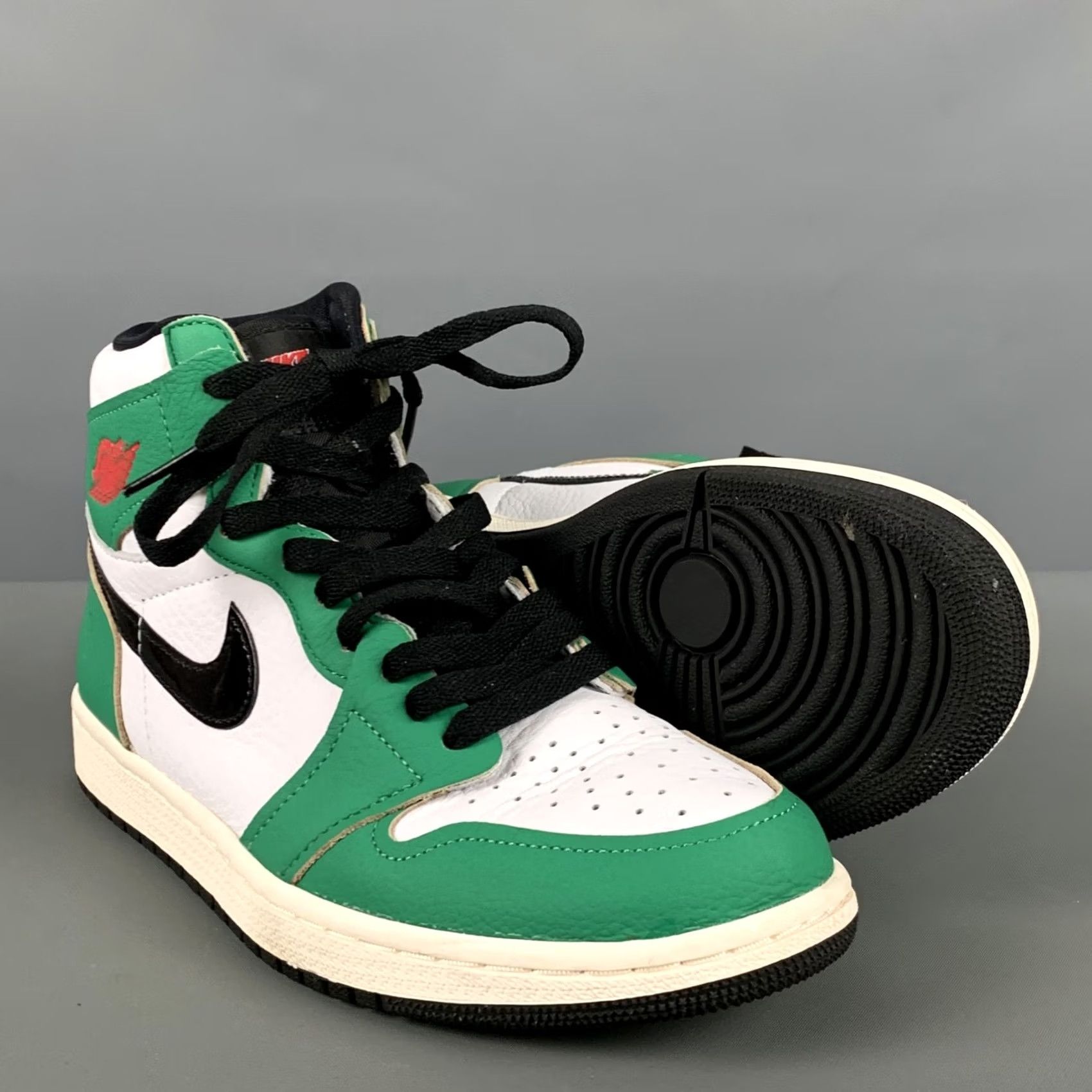 Nike NIKE High Top Sneakers Leather Color Block Green White Size 7.5 Size M / US 6-8 / IT 42-44 - 5 Thumbnail