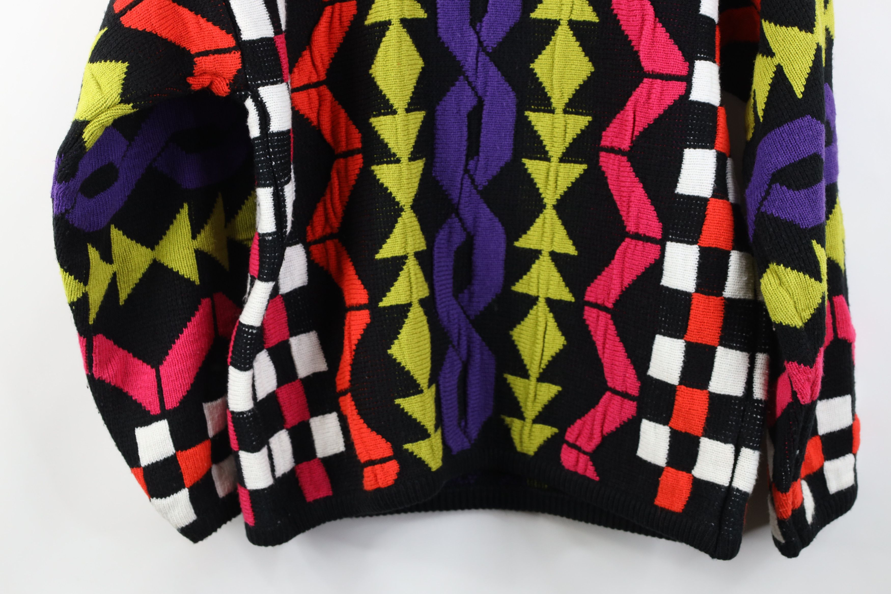 Vintage Vintage 90s Coogi Style Geometric Knit Mock Neck Sweater Size M / US 6-8 / IT 42-44 - 10 Thumbnail