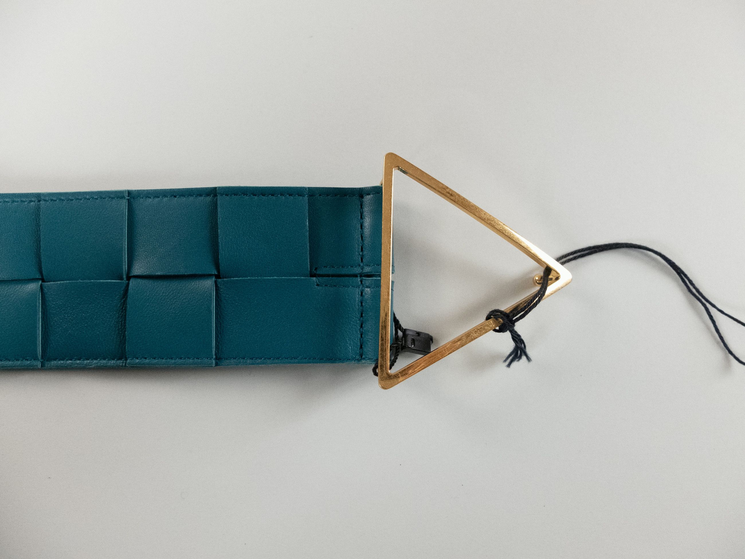 Bottega Veneta BOTTEGA VENETA blue intrecciato woven triangle belt 80 Size ONE SIZE - 5 Thumbnail