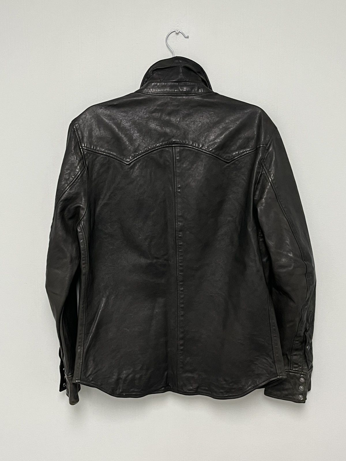Ralph Lauren Washed Olive Green Leather Shirt Jacket SMALL Size US S / EU 44-46 / 1 - 4 Thumbnail