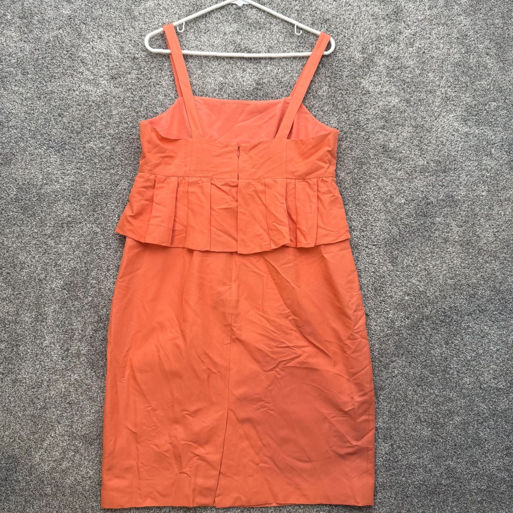 J.Crew J.CREW Dress Womens 12 Orange Peplum Sleeveless Sheath Cotton Silk Blend Dress Swing Size XL / US 12-14 / IT 48-50 - 5 Thumbnail