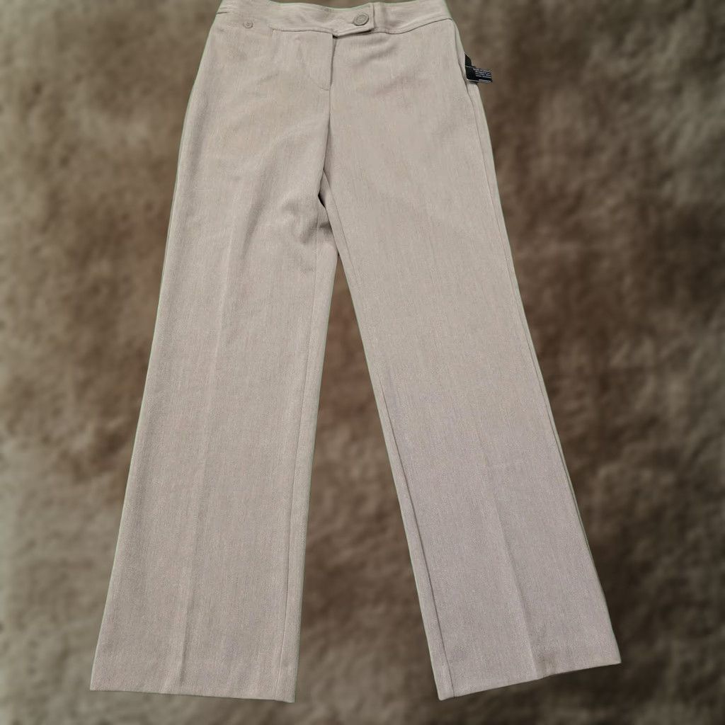 Vintage East 5th Dress Pants Womens 4 Beige Classic Taupe Shaping Stretch Pockets Zip Button Flat Front Size 27" / US 4 / IT 40 - 1 Thumbnail