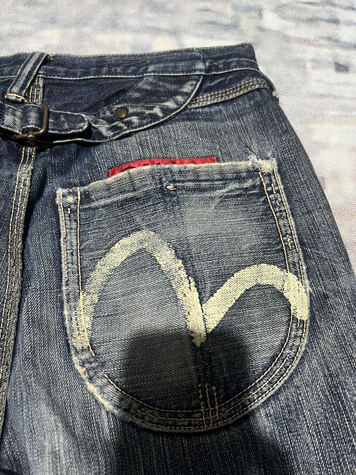 Distressed Evisu Yamane Denim 30 Size