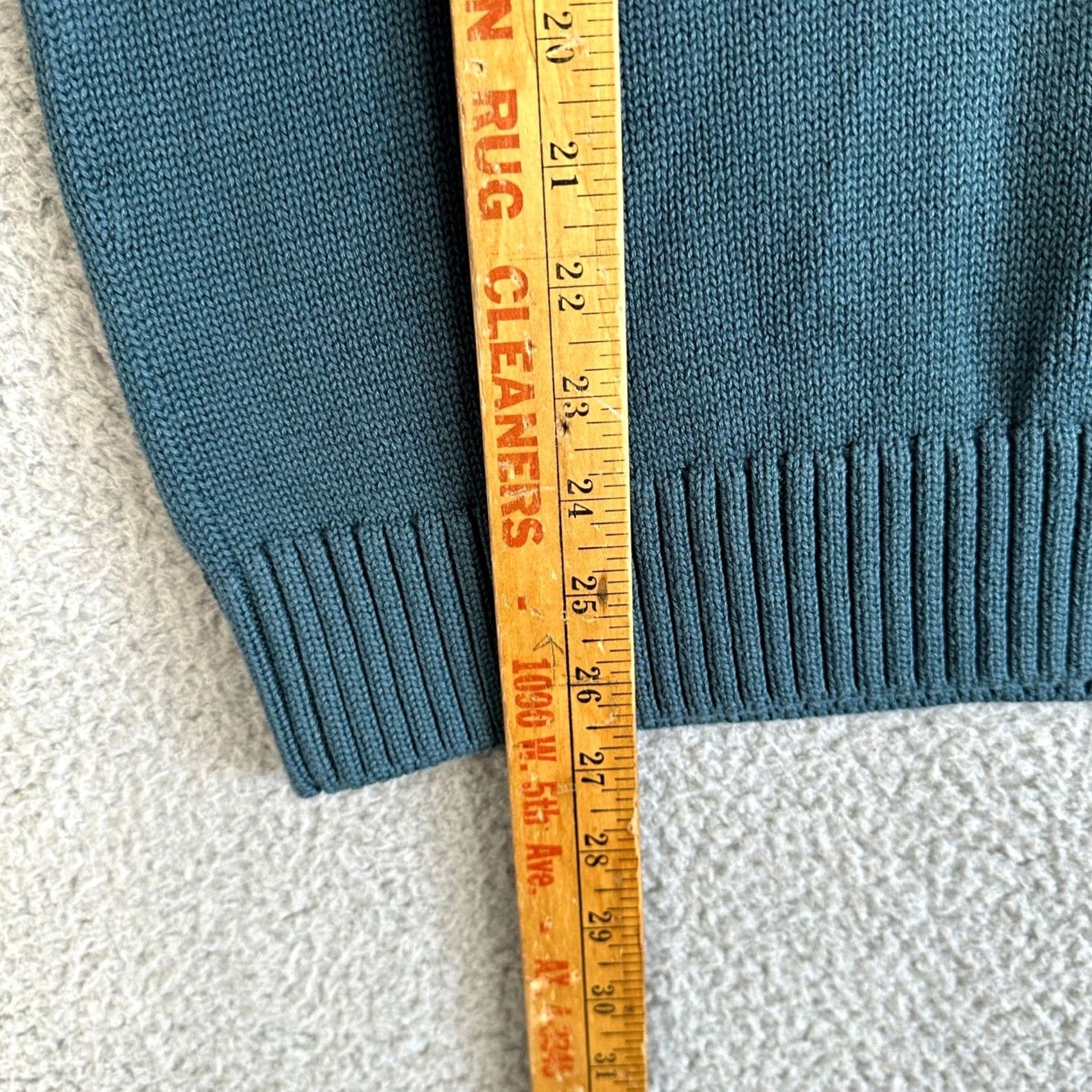 Vintage L.L. Bean Sweater Pullover Men Small Teal Long Sleeve 1/4 Zip Outdoor Casual Knit Mock Neck Regular Size S Mens Warm Breathable Solid 100% Cotton Size US S / EU 44-46 / 1 - 7 Thumbnail