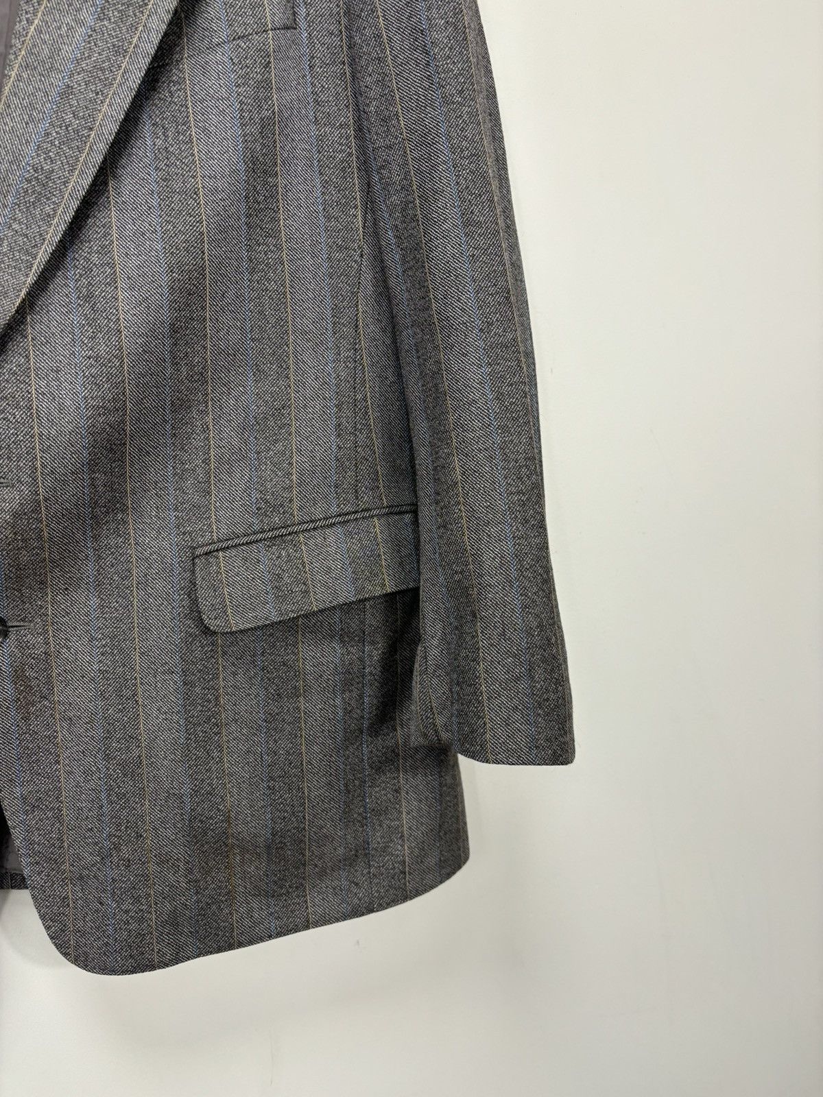 Vintage Vintage Yves Saint Laurent Striped Formal Luxury Wool Blazer Size 44R - 8 Thumbnail