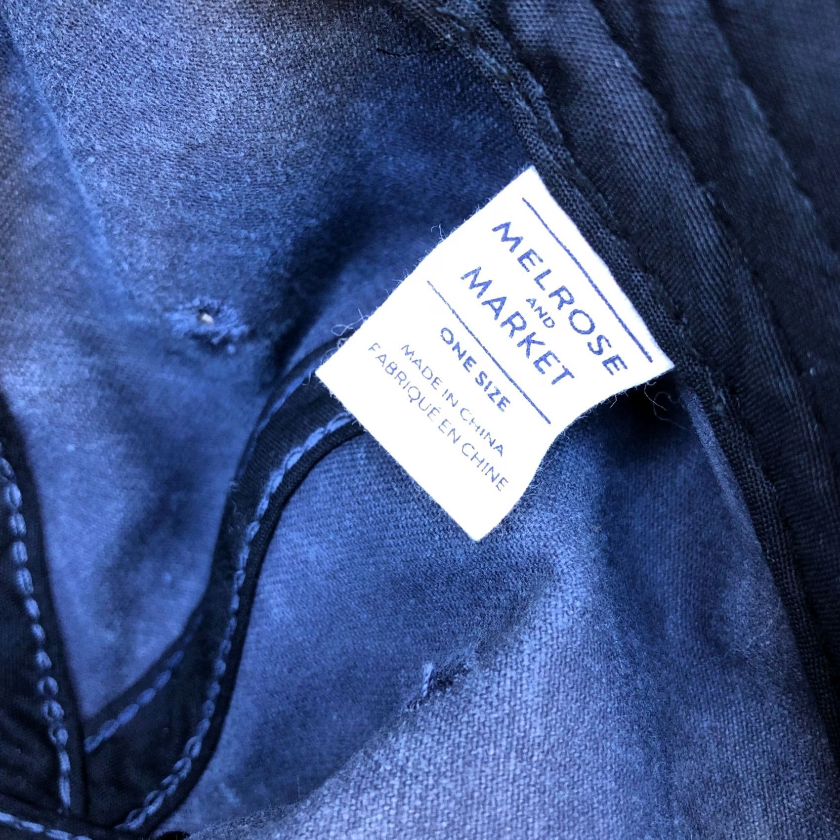 Market MELROSE AND MARKET Baseball Cap Men's One Size Adjustable Blue Cotton Hat Size ONE SIZE - 4 Thumbnail