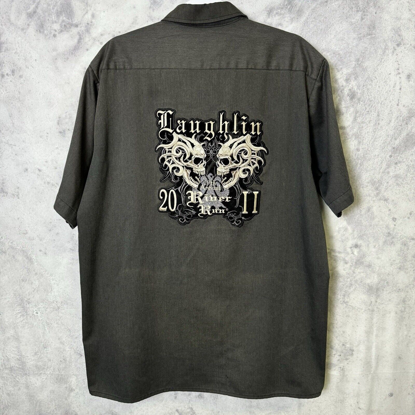 Vintage Orange County Choppers Laughlin Biker Shirt Mens XL Gray But Size US XL / EU 56 / 4 - 1 Thumbnail