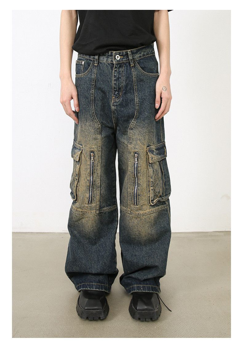 Japanese Brand × Jean Washed distressed multi-pocket cargo jeans Size US 32 / EU 48 - 1 Thumbnail