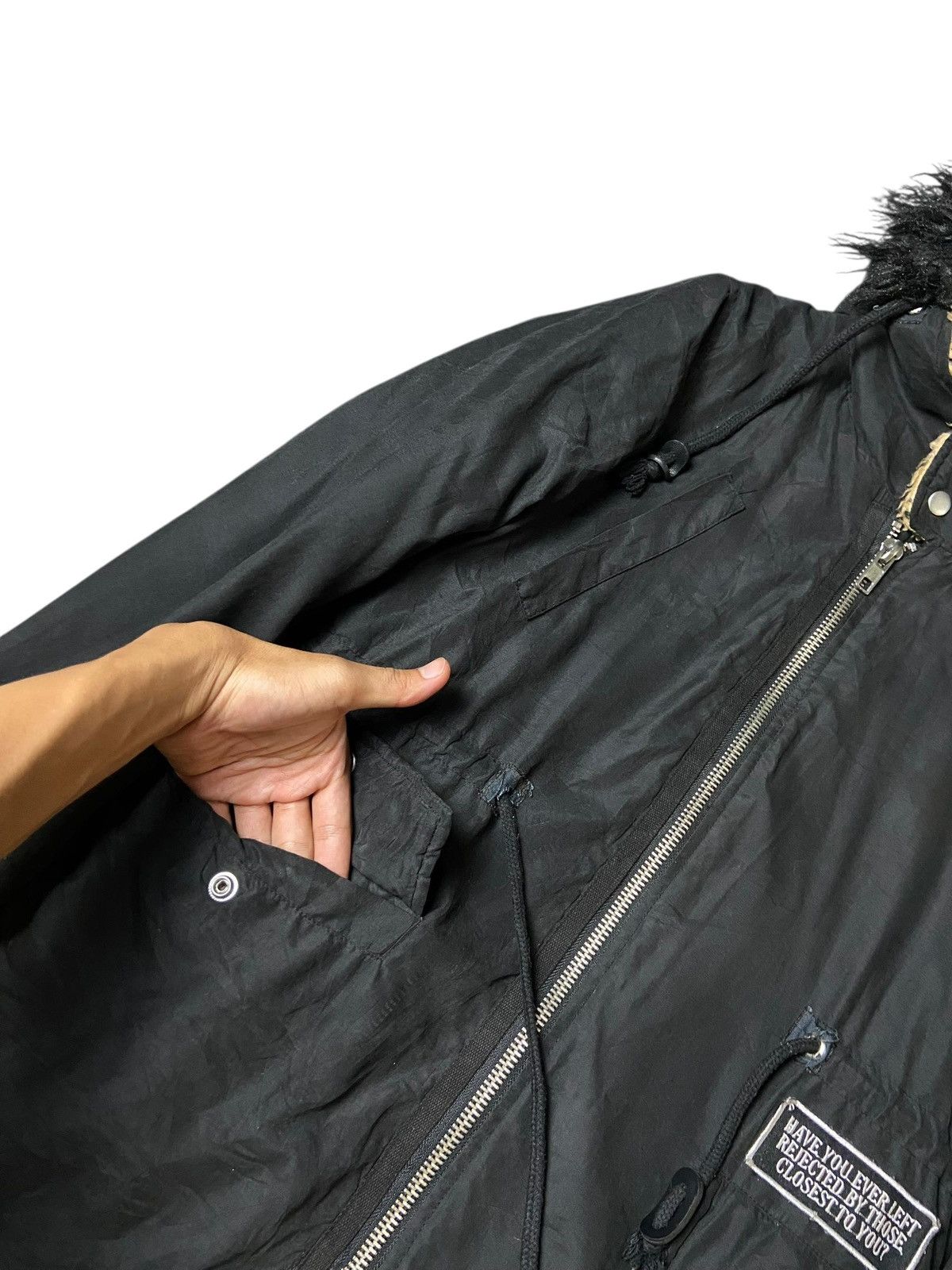 Japanese Brand Glad News Skull Dokuro Punk Hooded Boa Jacket (148) Size US XXS / EU 40 - 6 Thumbnail