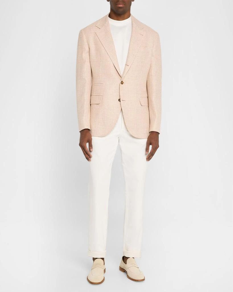 Brunello Cucinelli o1y0526 Single-breasted Pinstriped Blazer in Blush Beige Size US M / EU 48-50 / 2 - 5 Thumbnail