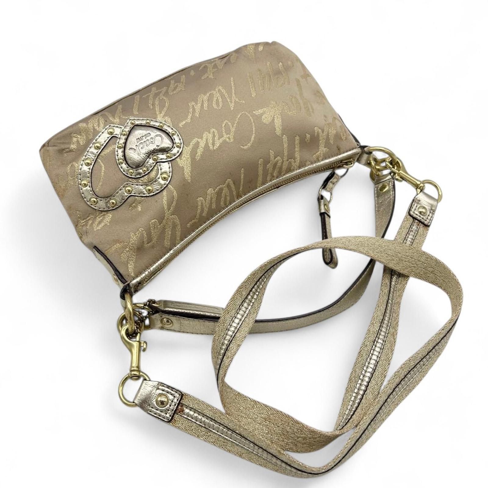 Coach Coach - Poppy Gold Heart Accent Handbag Size ONE SIZE - 9 Thumbnail