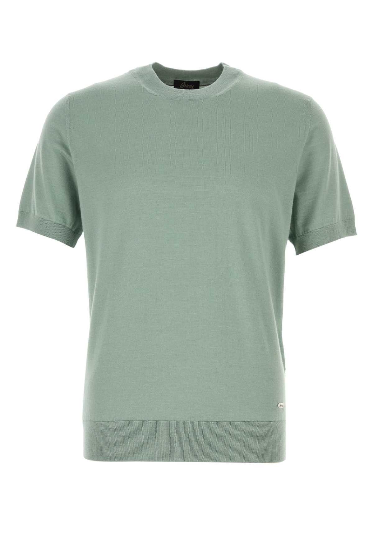 Brioni Sage Green Cashmere Blend T-Shirt Size US L / EU 52-54 / 3 - 1 Thumbnail