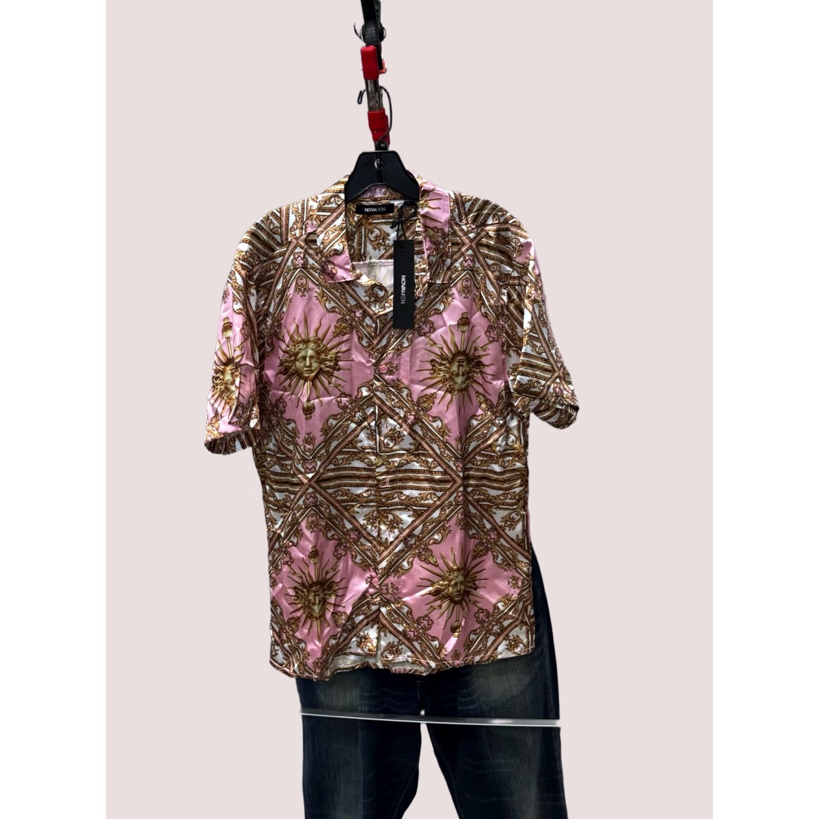 Fashion Nova NWT Fashion Nova Medusa Satin SHORT SLEEVE BUTTON UP SHIRT Large L Size US L / EU 52-54 / 3 - 1 Thumbnail