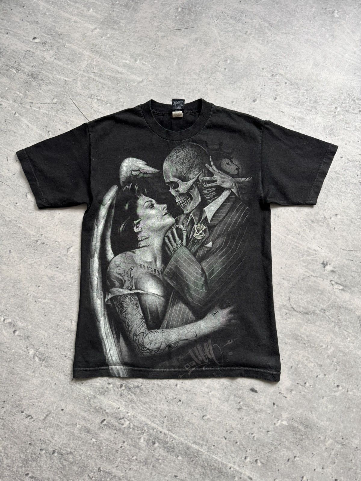 GHOSTEMANE × Vintage ☠️Vintage big logo tatoo style tee beautiful Sexy Girl Skull Size US M / EU 48-50 / 2 - 1 Thumbnail