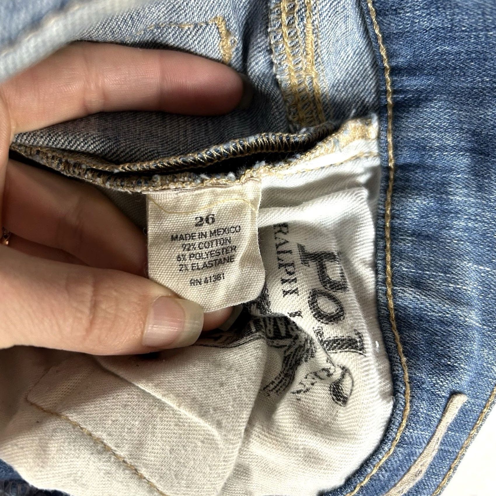 Polo Ralph Lauren Polo Ralph Lauren Jeans Low Rise Skinny Womens 26 Blue Denim 90s Hipster Preppy Vintage: No Size 26" / US 2 / IT 38 - 6 Thumbnail