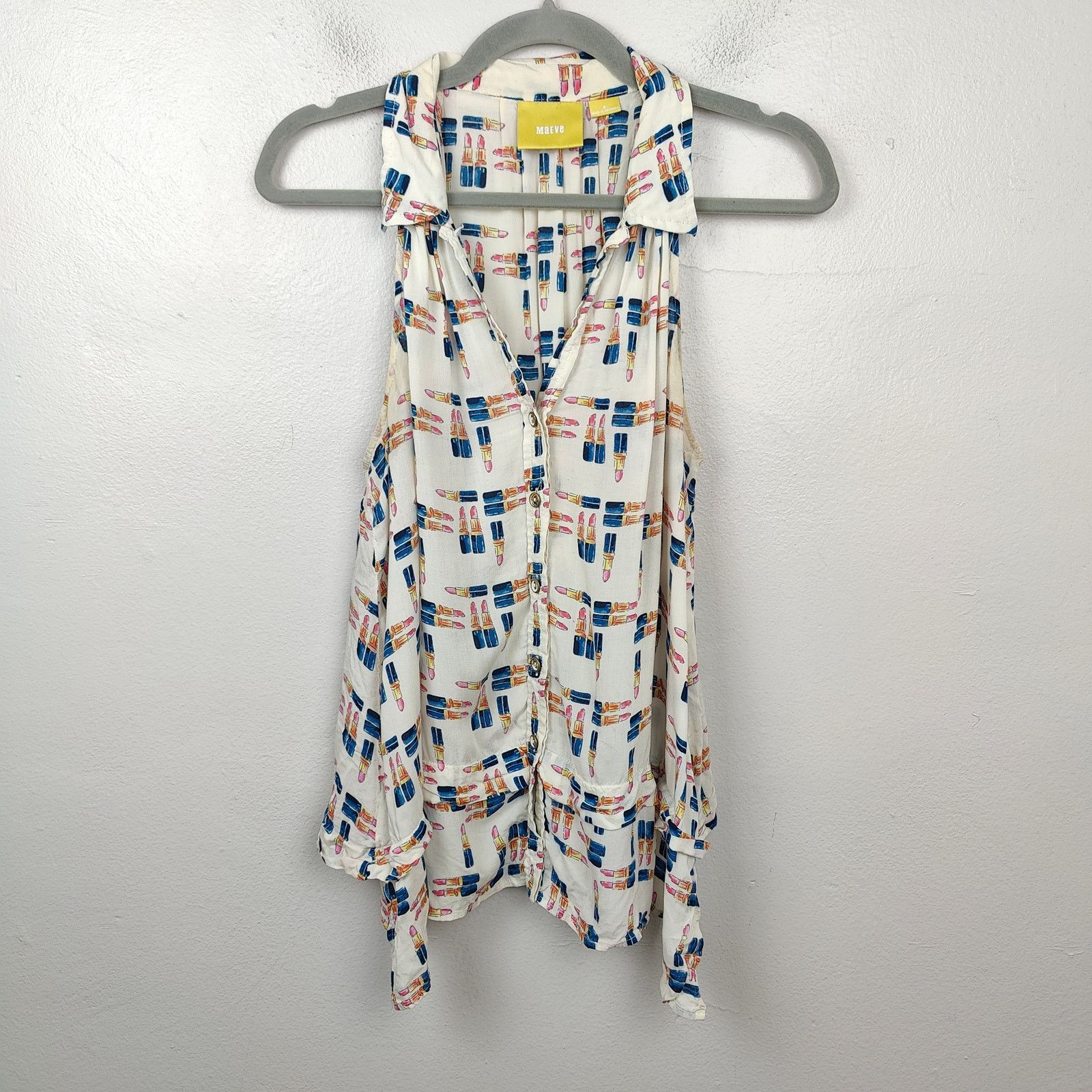 Anthropologie Anthropologie Maeve Lipstick Print Tank Top Womens 8 Swing Size M / US 6-8 / IT 42-44 - 1 Thumbnail