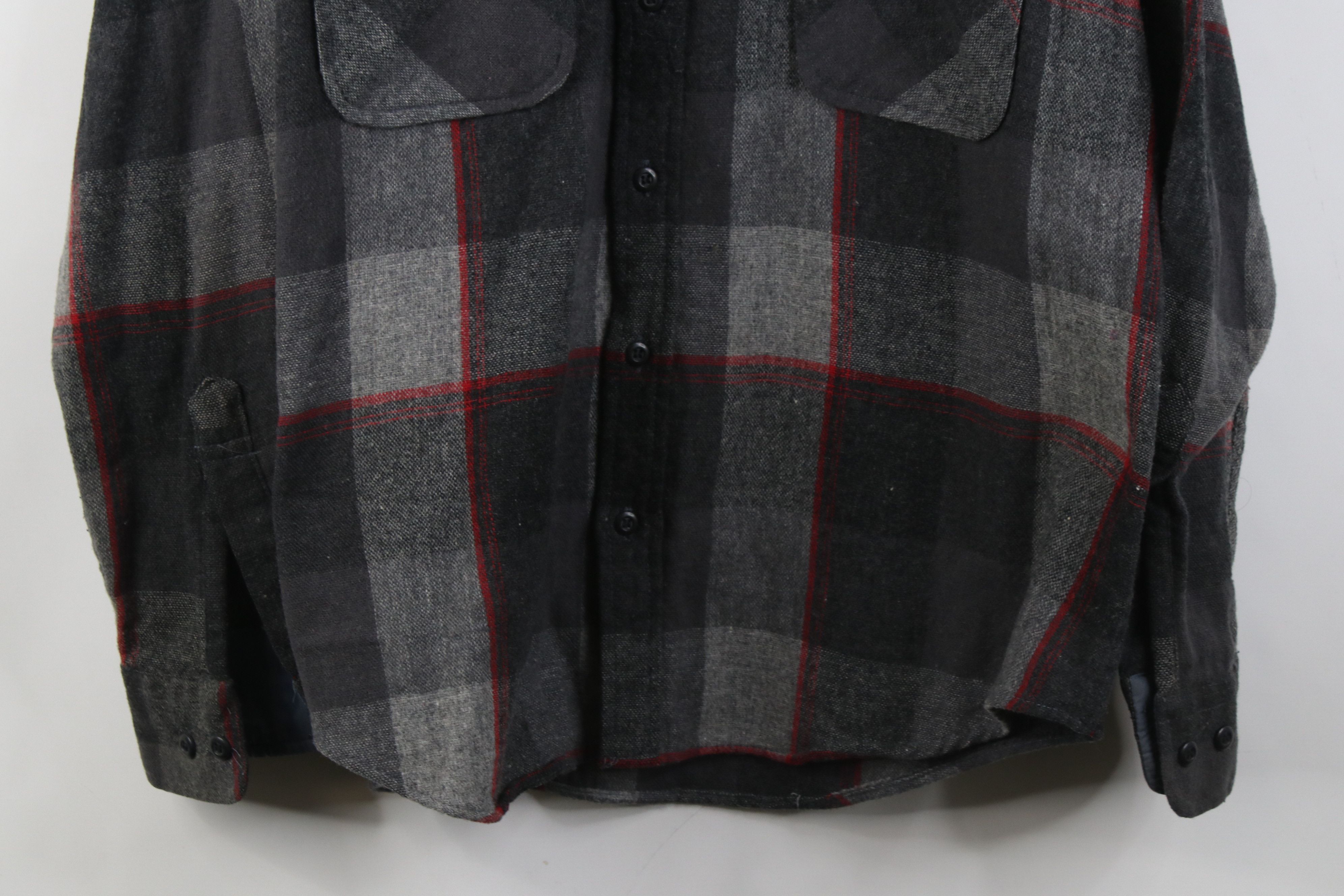 Vintage Vintage 80s 90s Streetwear Blend Knit Button Shirt Plaid Size US L / EU 52-54 / 3 - 3 Thumbnail