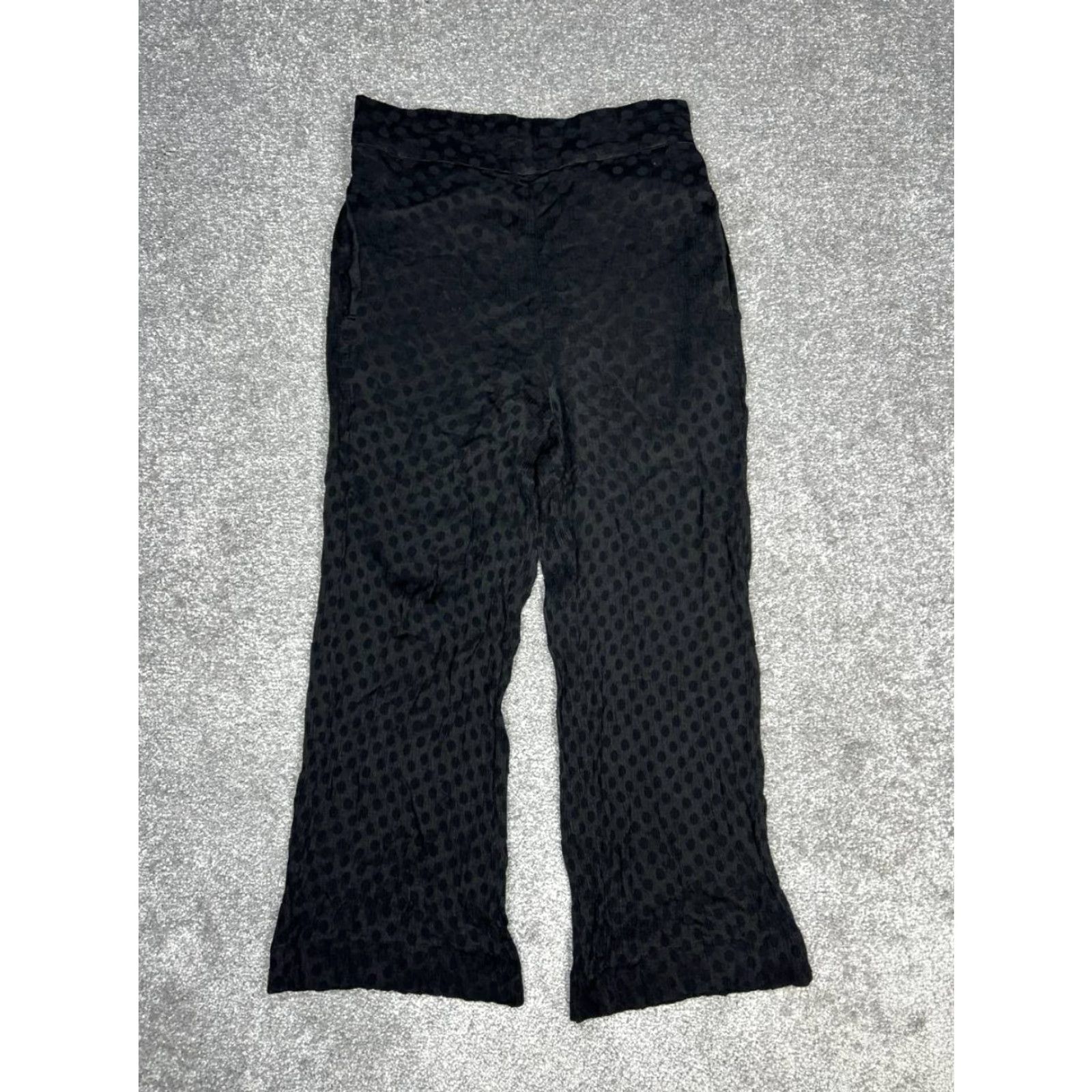 Madewell Madewell Polka Dot Cropped Pants Womens Small Black Stretch High Rise Flared Leg Size 28" / US 6 / IT 42 - 2 Thumbnail