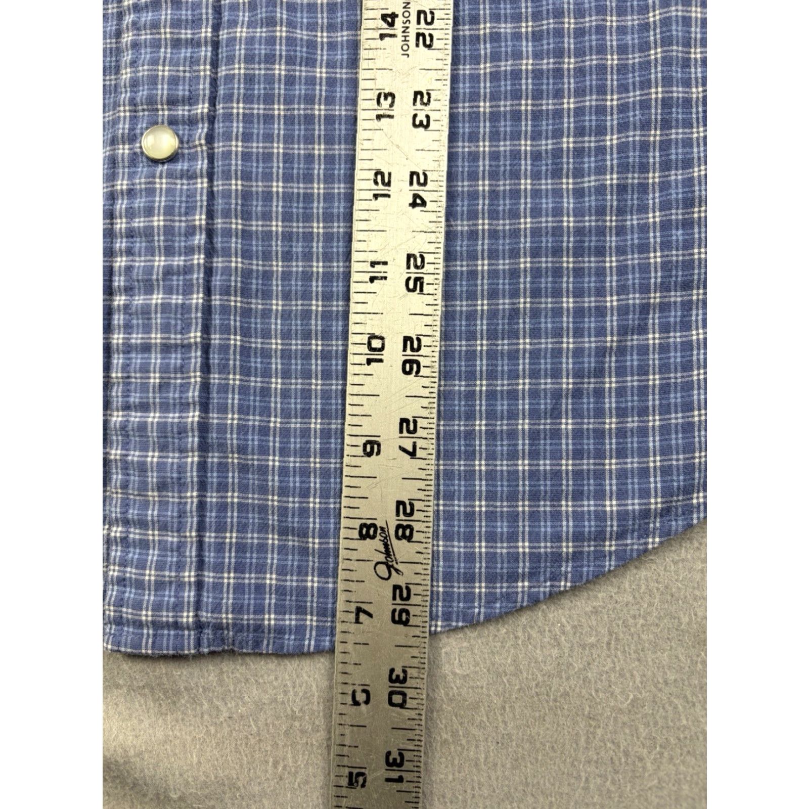 Vintage Criquet Shirt Mens M Blue Plaid Pearl Snap Button Up Corduroy Short Sleeve Casual Preppy Pockets Size US M / EU 48-50 / 2 - 6 Thumbnail
