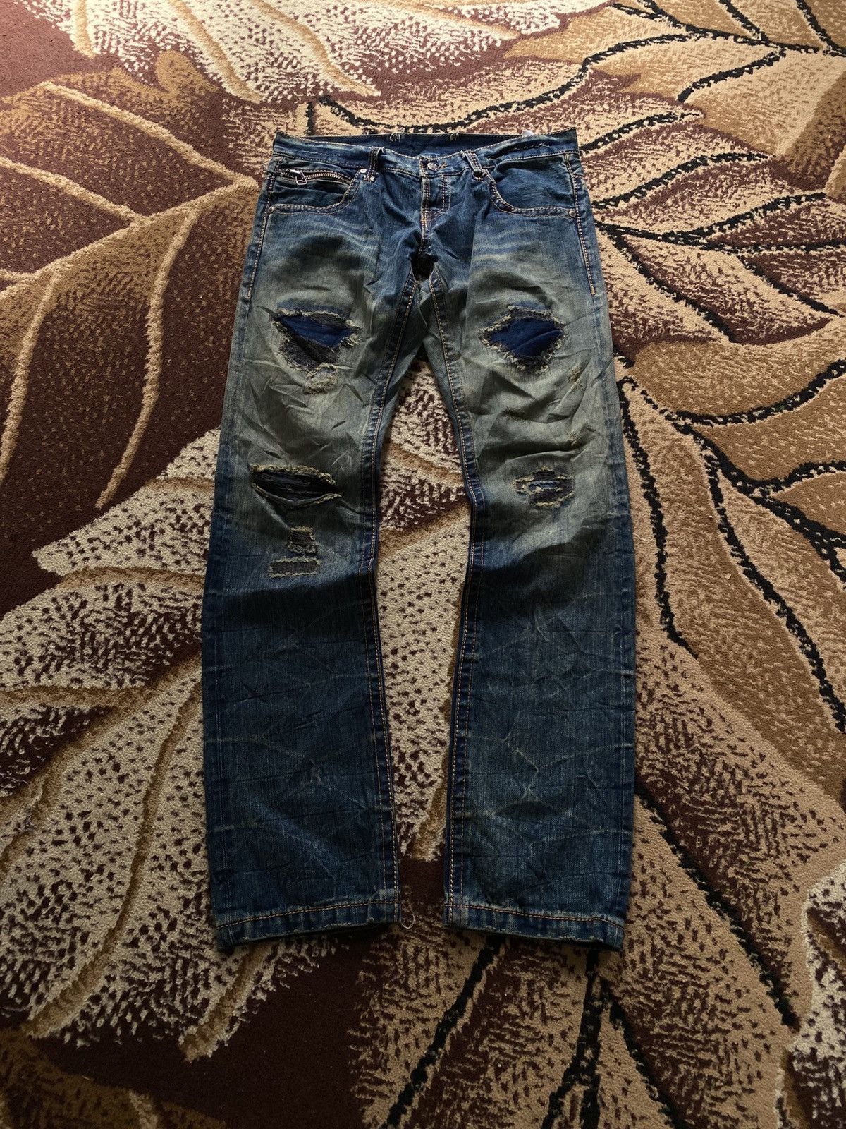 If Six Was Nine Mudwash Distressed Japanese Denim Size US 31 - 1 Thumbnail