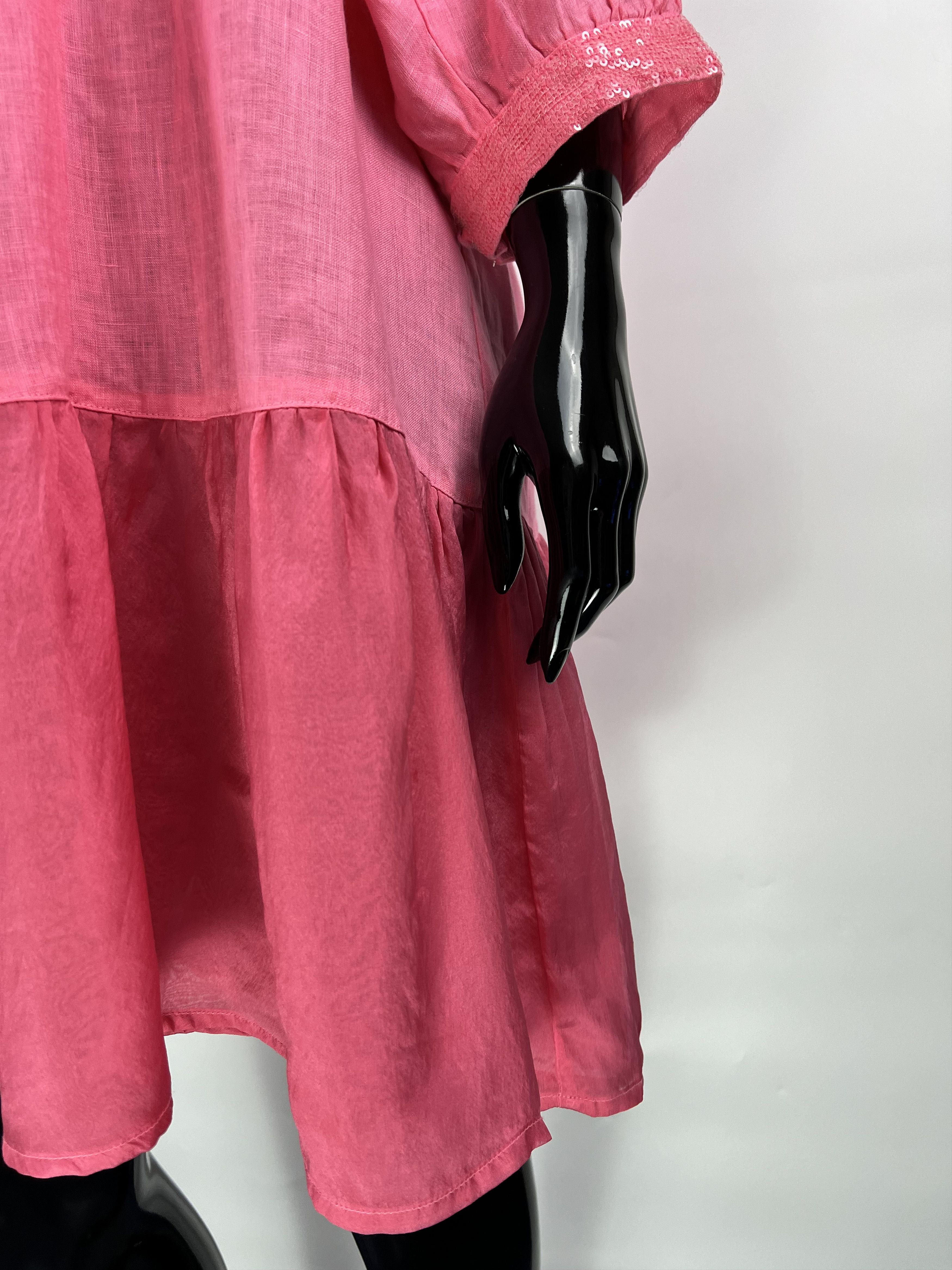 120% Lino 120% Lino Pink Sequins 3/4 Sleeve Short Dress Size IT44 Size M / US 6-8 / IT 42-44 - 7 Thumbnail