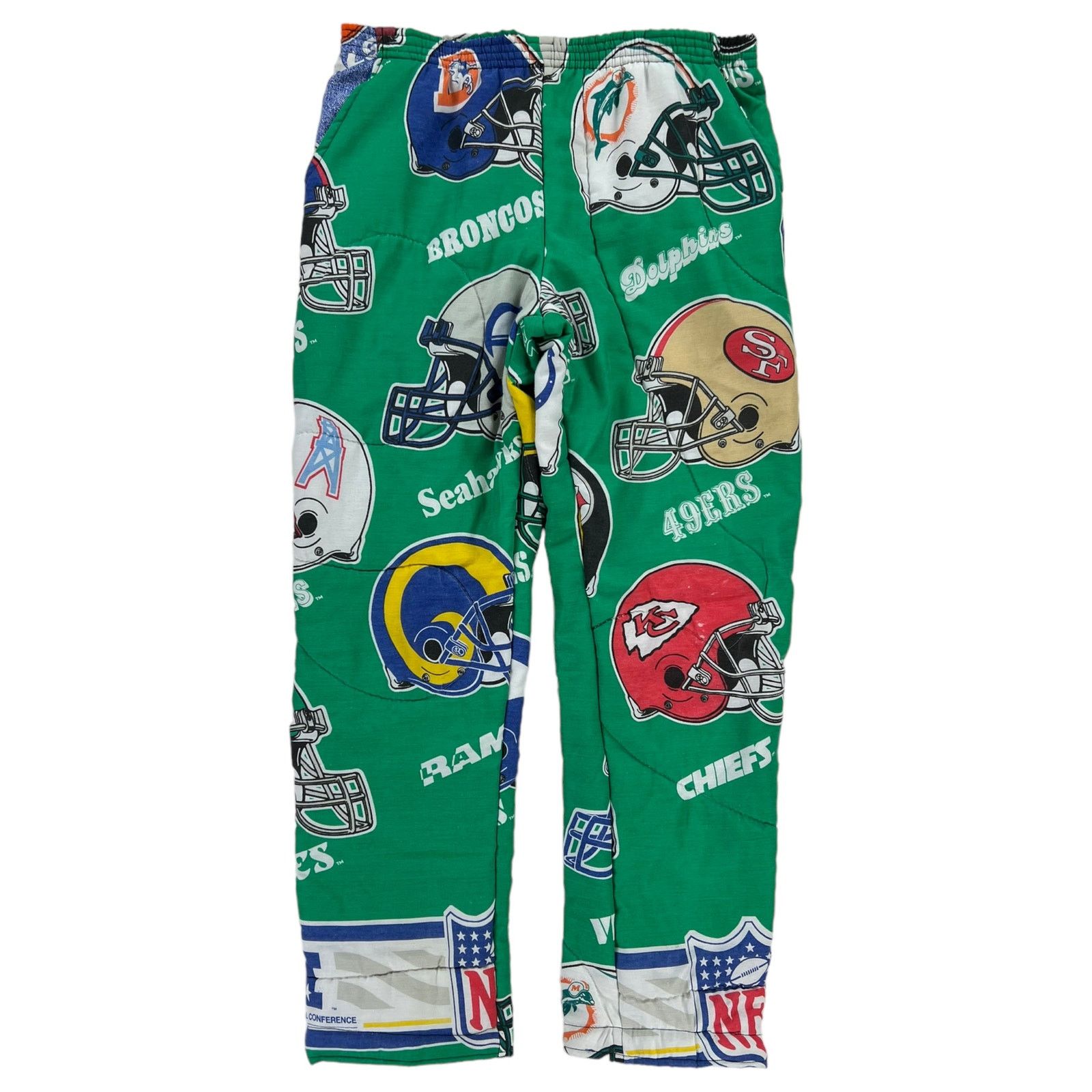Vintage 1993 Upcycled NFL all over print football pants (L)