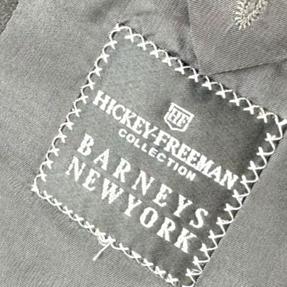 Vintage Hickey Freeman Wool Cashmere Blazer Men 40 REG Charcoal Pinstripe Suit Jacket Size 40R - 4 Thumbnail
