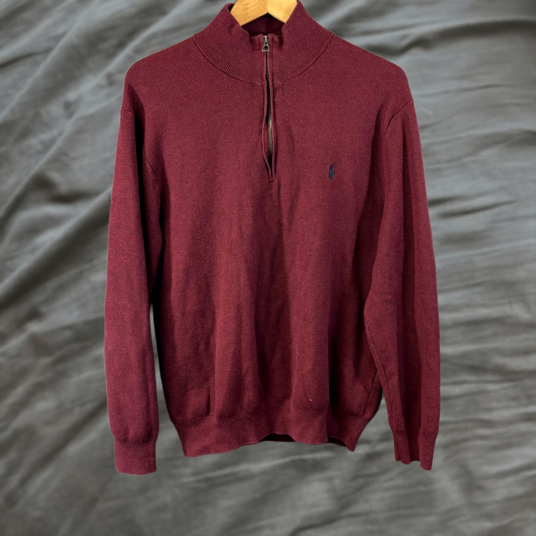 Polo Ralph Lauren Polo Ralph Lauren Sweater Mens XL Red Quarter Zip Pullover Pima Cotton Casual Size US XL / EU 56 / 4 - 1 Thumbnail