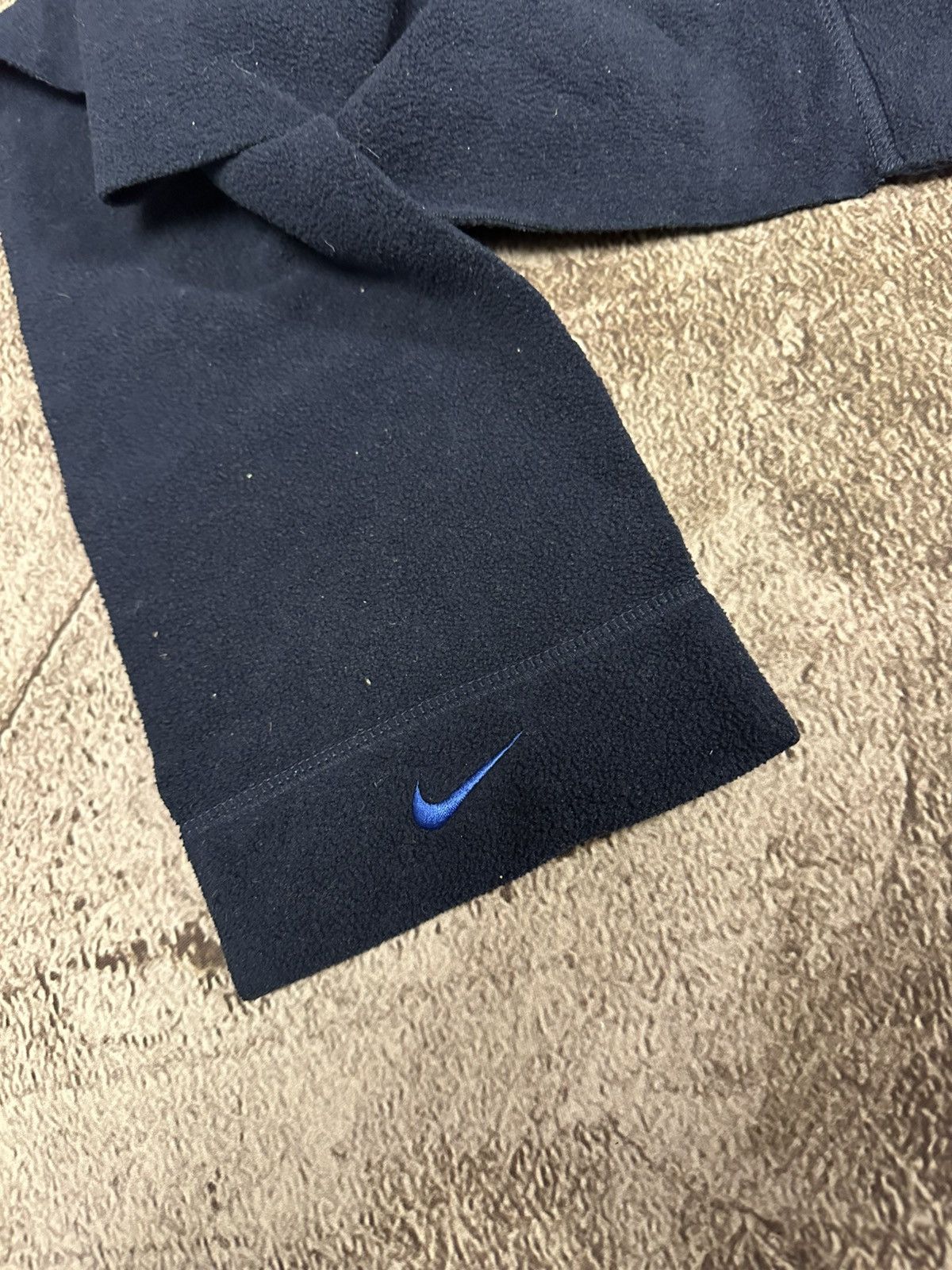 Nike Vintage Nike Fleece Scarf White Swoosh Logo Y2K 90s Drill Size ONE SIZE - 5 Thumbnail