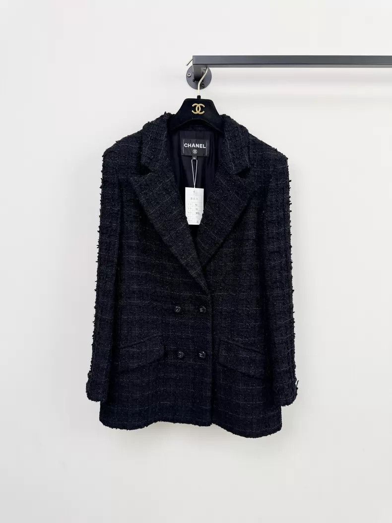Chanel Chanel Black tweed coat Size XXS / US 00 / IT 34 - 1 Thumbnail