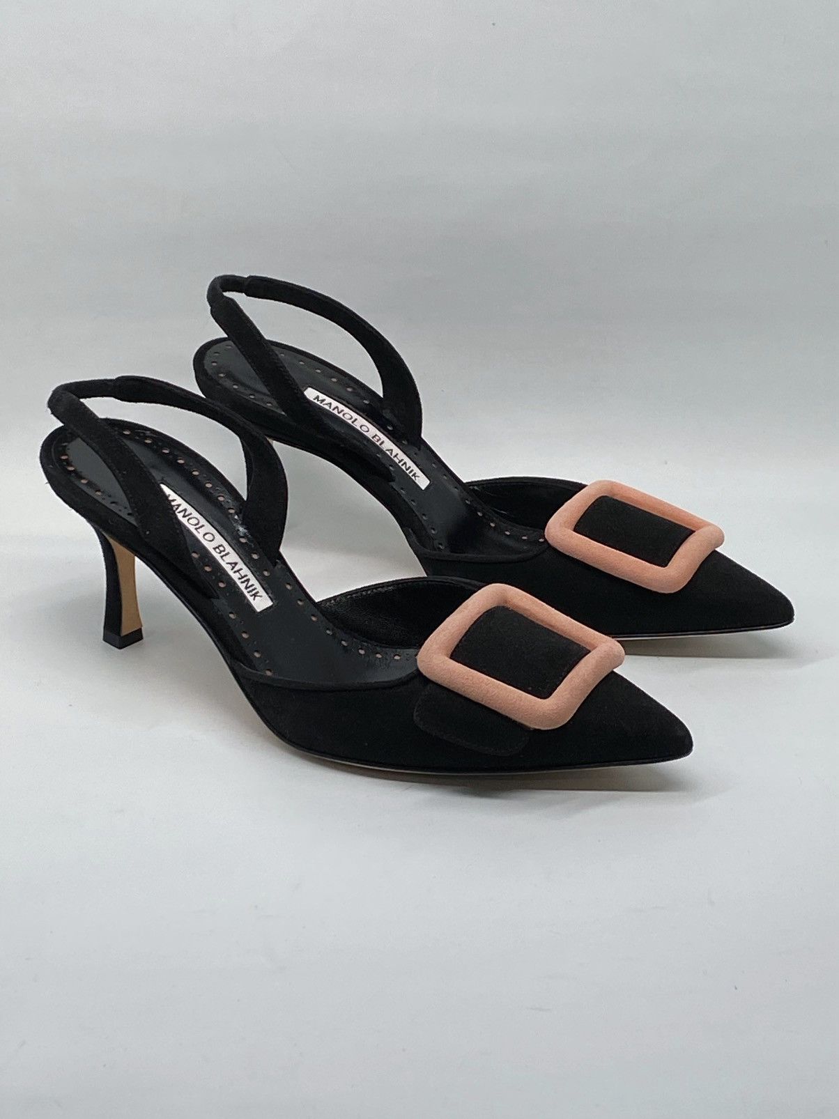 Manolo Blahnik Manolo Blahnik Maysli Suede Buckle Slingback Pumps size 36 Size US 6 / IT 36 - 8 Thumbnail