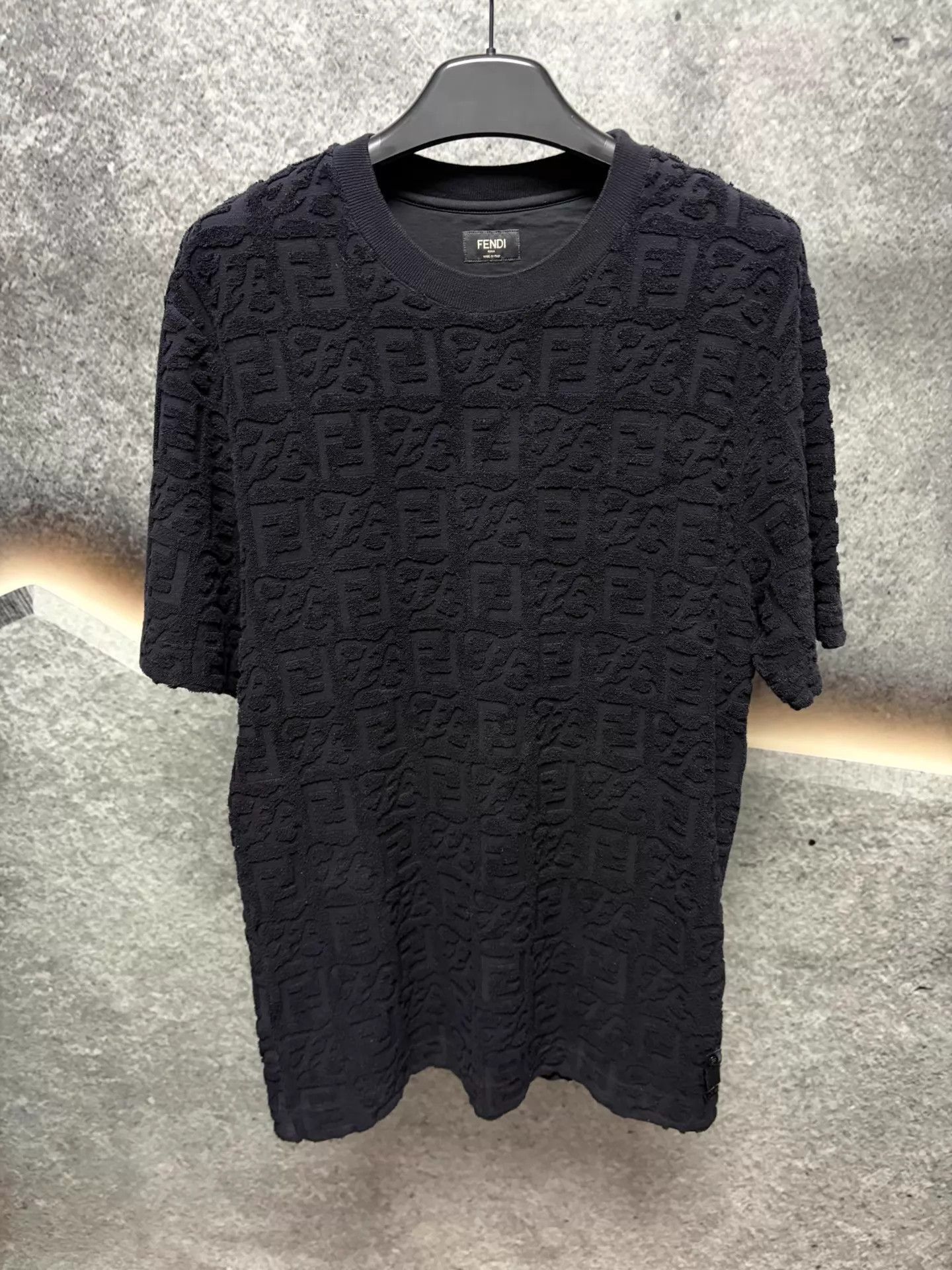 Fendi Black Textured Short-Sleeve Shirt Size US M / EU 48-50 / 2 - 1 Thumbnail