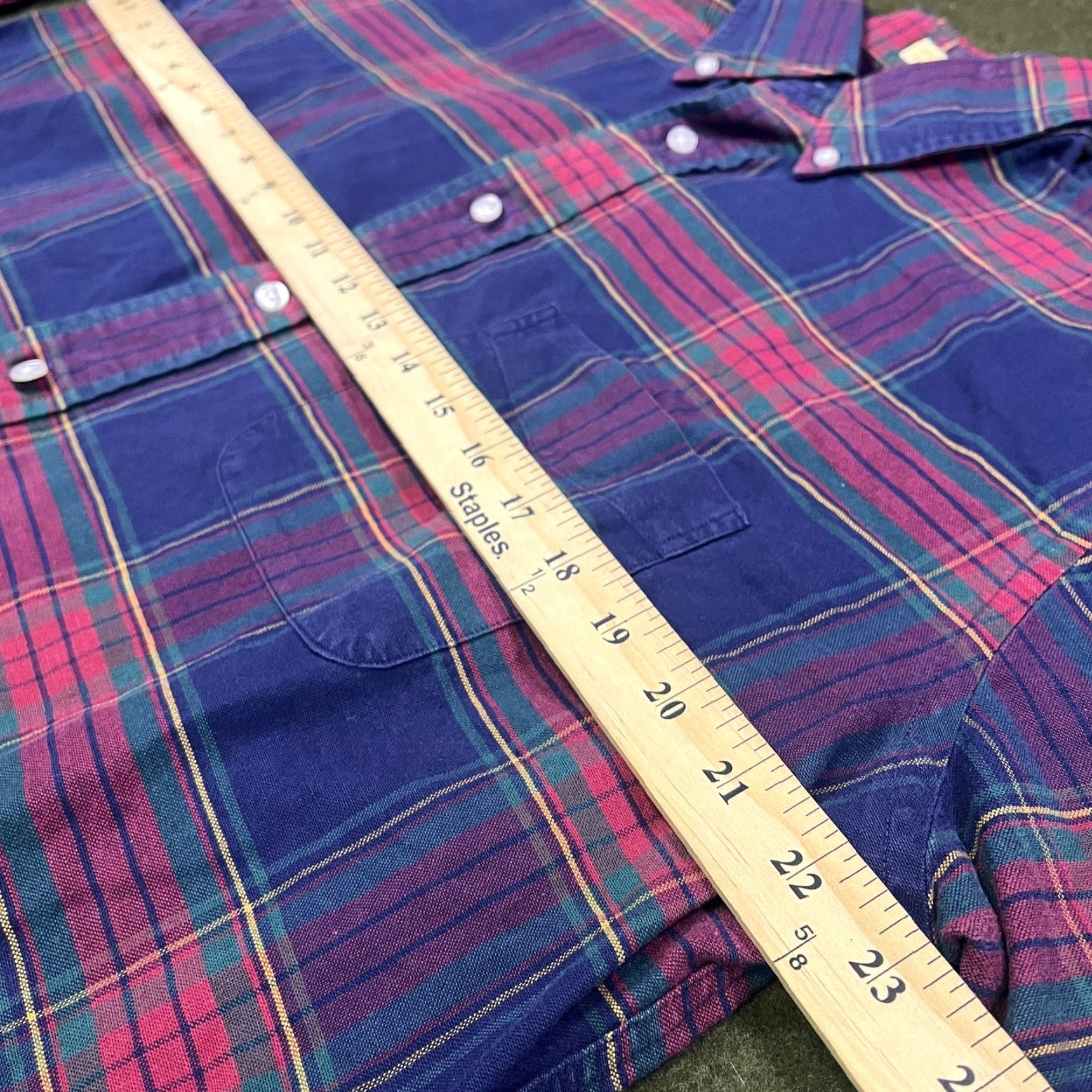 Vintage VINTAGE L.L Bean Shirt Mens 16.5 Large Red Blue Tartan Plaid Button Up USA Made Size US XL / EU 56 / 4 - 3 Thumbnail