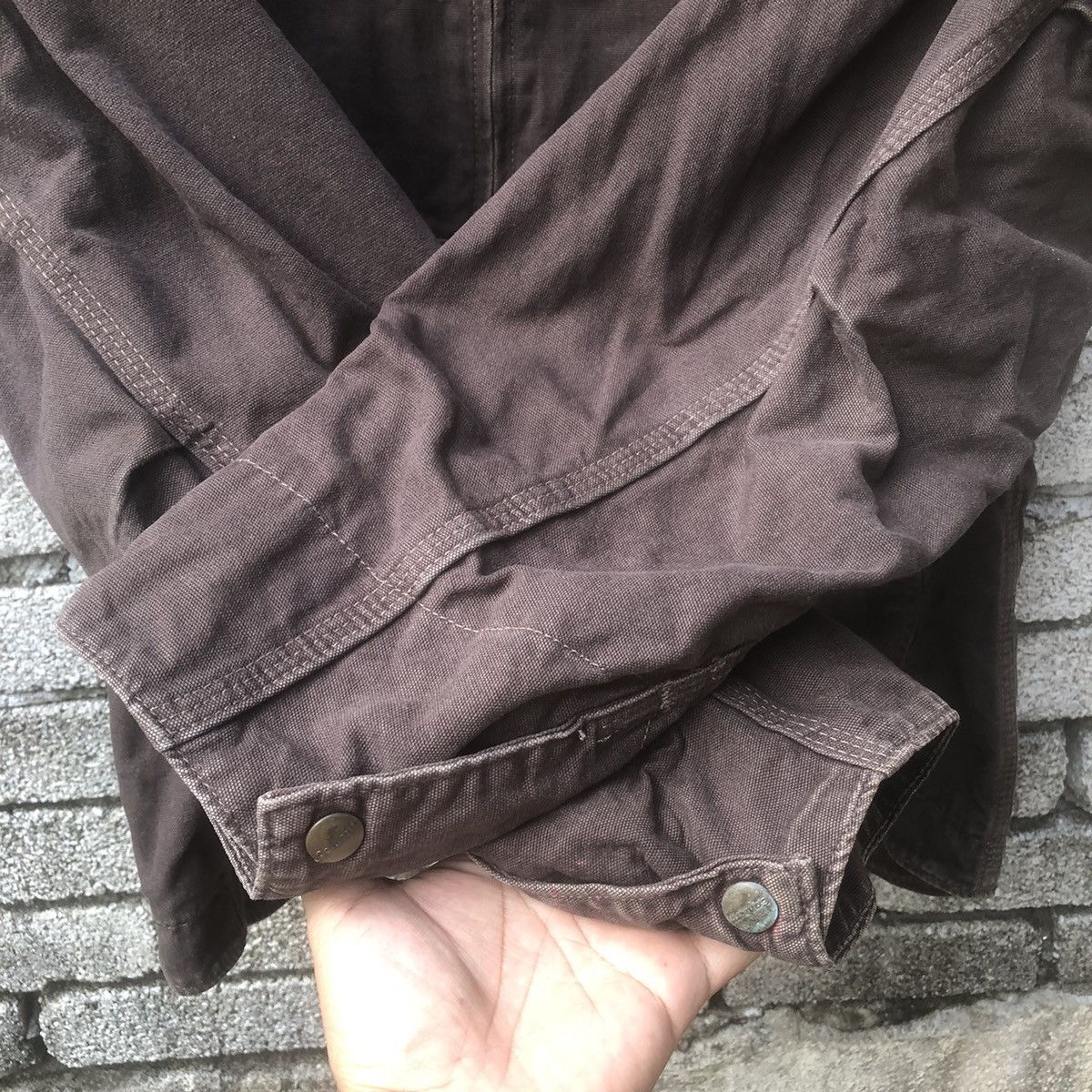 Carhartt × Vintage Vintage Carhartt Detroit Hamilton Dark Brown Jacket Size US L / EU 52-54 / 3 - 5 Thumbnail