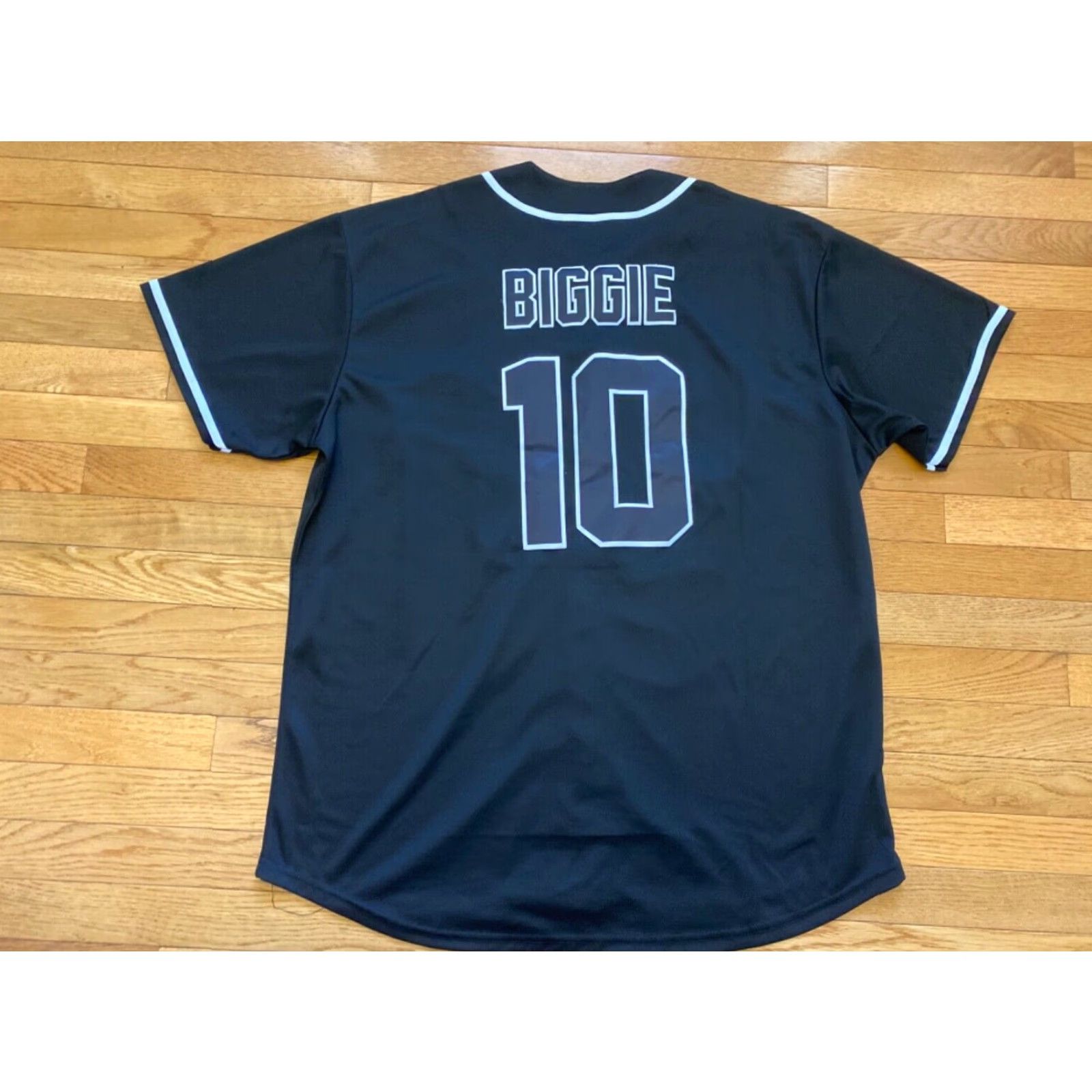 Vintage Molpe Bad Boy Biggie Jersey Shirt 3XL Mens Black Button Short Sleeve Athletic Baseball Regular Fit Size US XXL / EU 58 / 5 - 2 Thumbnail