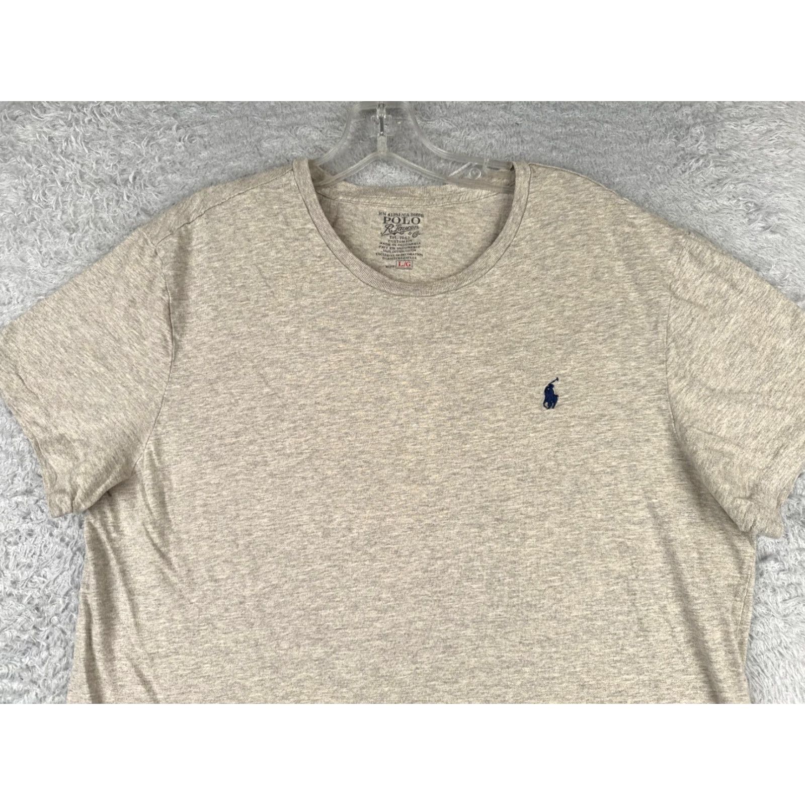 Ralph Lauren Ralph Lauren Shirt Men Large Gray Crew Neck Short Sleeve Solid Logo All Seasons Mens Size US L / EU 52-54 / 3 - 4 Thumbnail