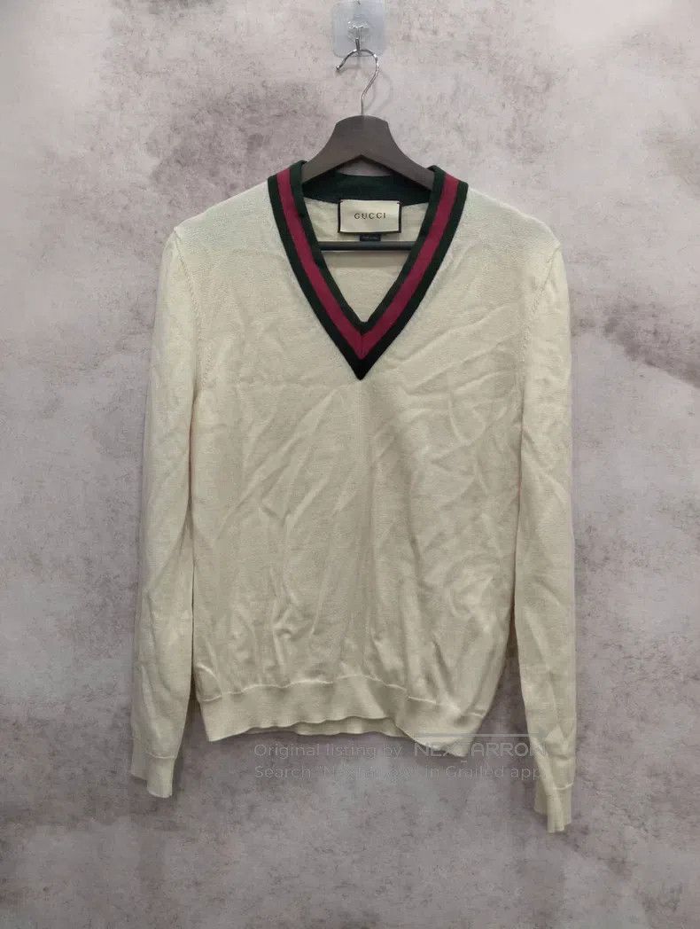 Gucci Gucci White knit sweater Size US M / EU 48-50 / 2 - 1 Thumbnail