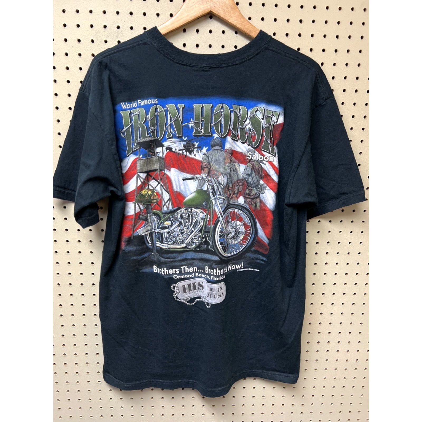 Vintage VINTAGE VTG 2004 Iron Horse Saloon Bike Week Large Veteran Black Motorcycle T-Shirt Mens L Cotton Graphic Print Back Size US L / EU 52-54 / 3 - 2 Thumbnail
