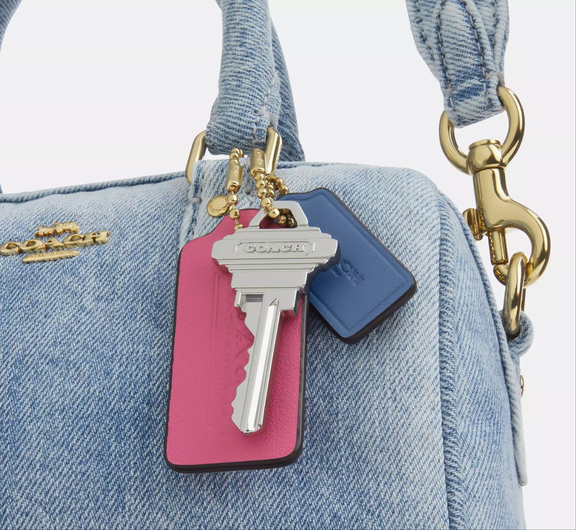 Coach Mini Rowan Crossbody Bag In Loved Denim With Charms CDY30 Size ONE SIZE - 13 Thumbnail