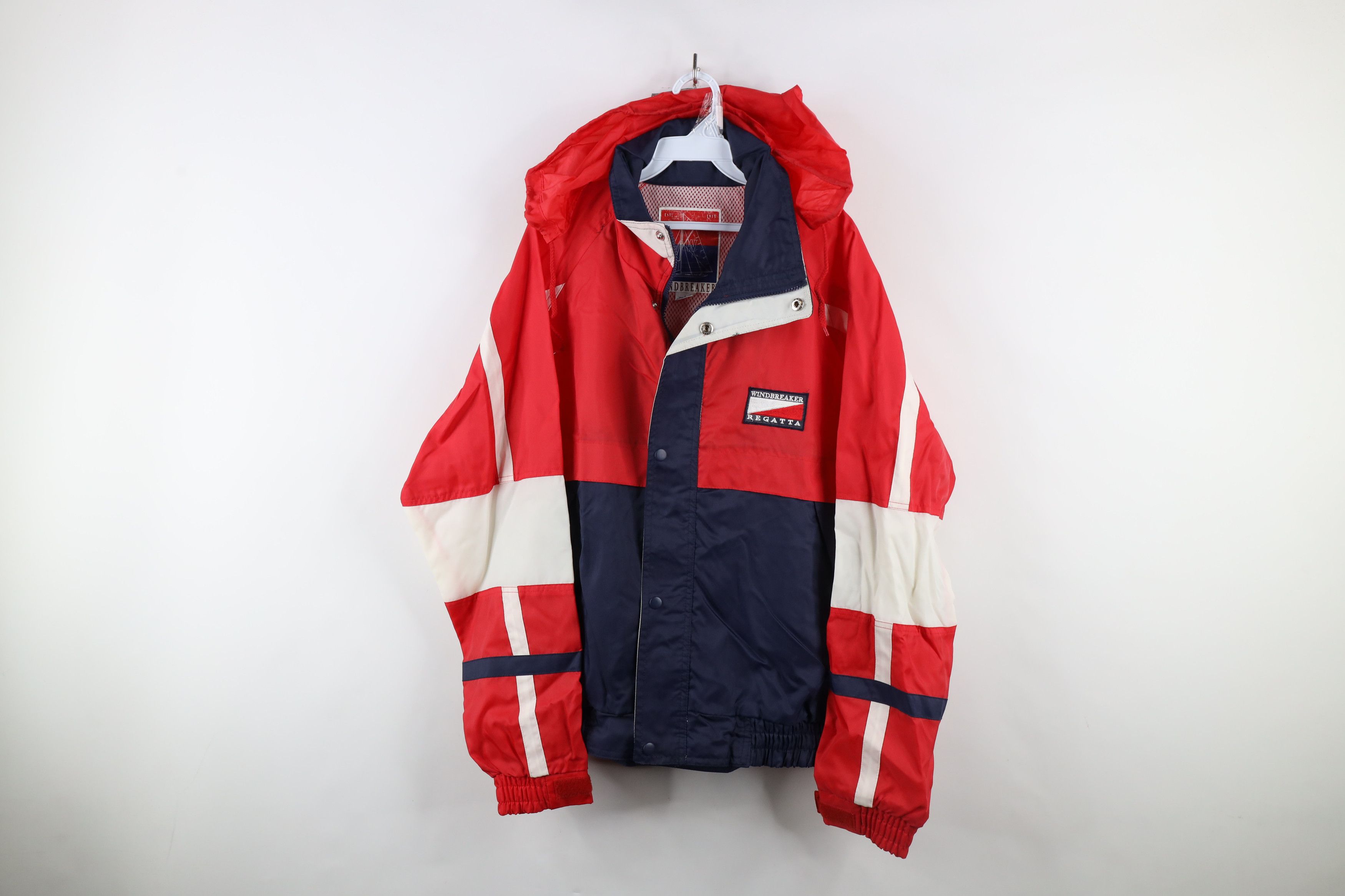 Vintage Vintage 90s Streetwear Block Regatta Boat Windbreaker Jacket Size US L / EU 52-54 / 3 - 1 Thumbnail