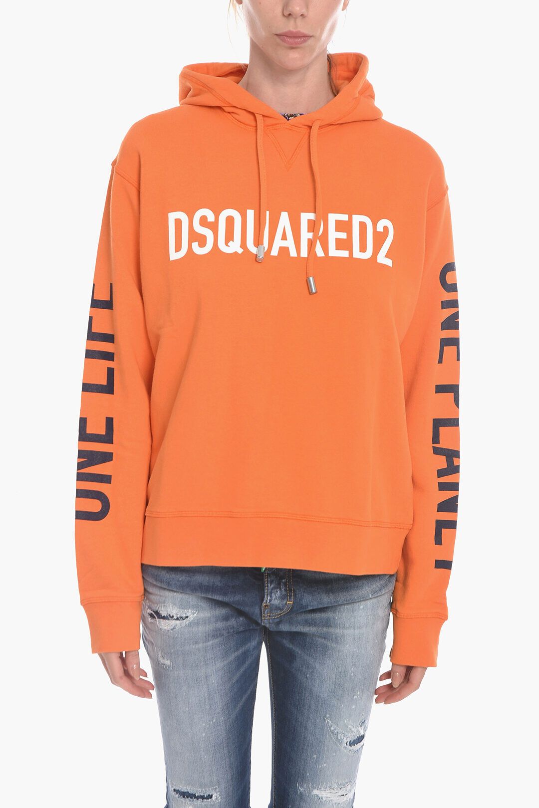 image of Dsquared2 Og1Mm0124 Sweatshirt Hoodie In Orange, Women's (Size Medium)