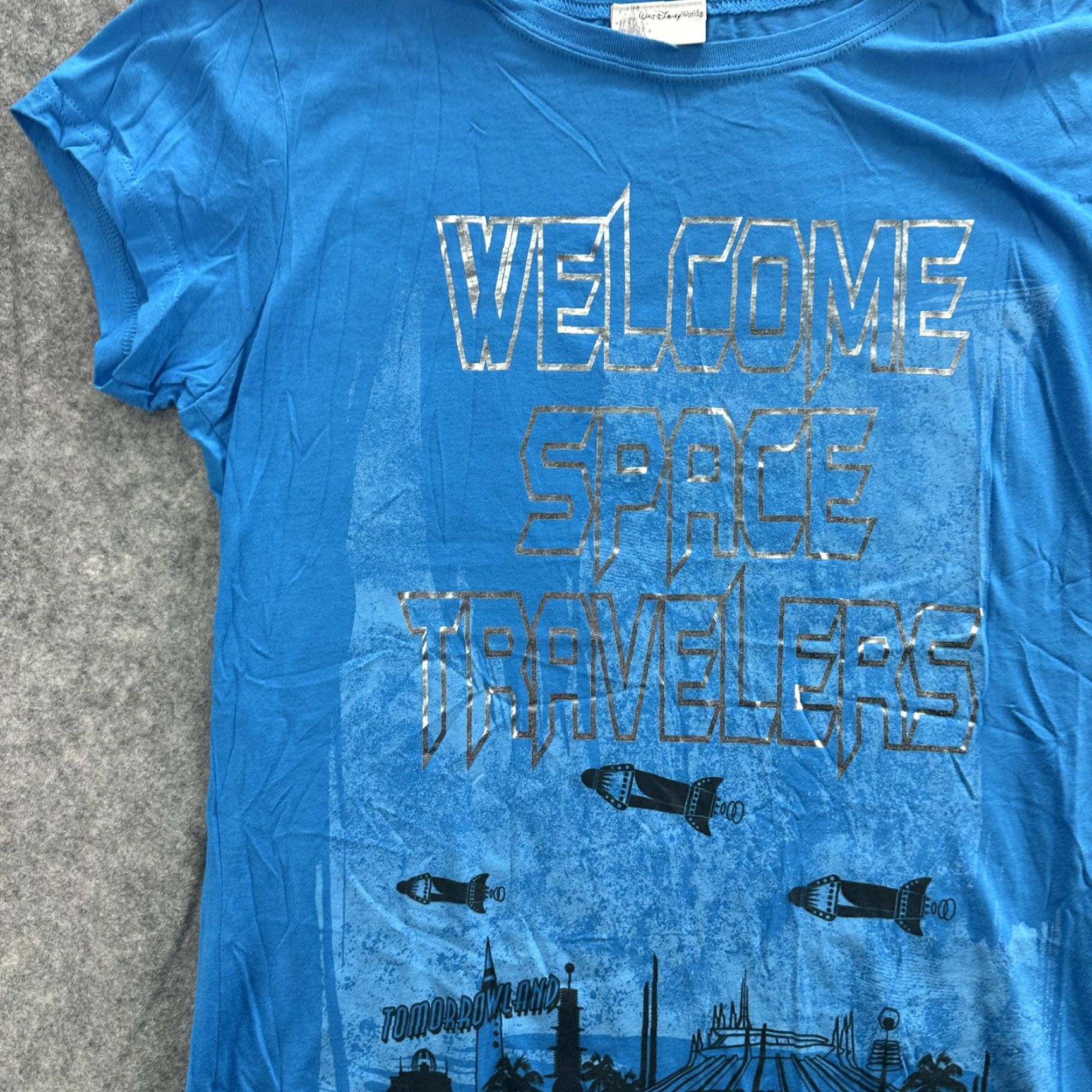Disney Disney Shirt Womens 2XL Blue Welcome Space Travelers Tomorrowland Space Mountain Tee Size XXL / US 16-18 / IT 52-54 - 4 Thumbnail