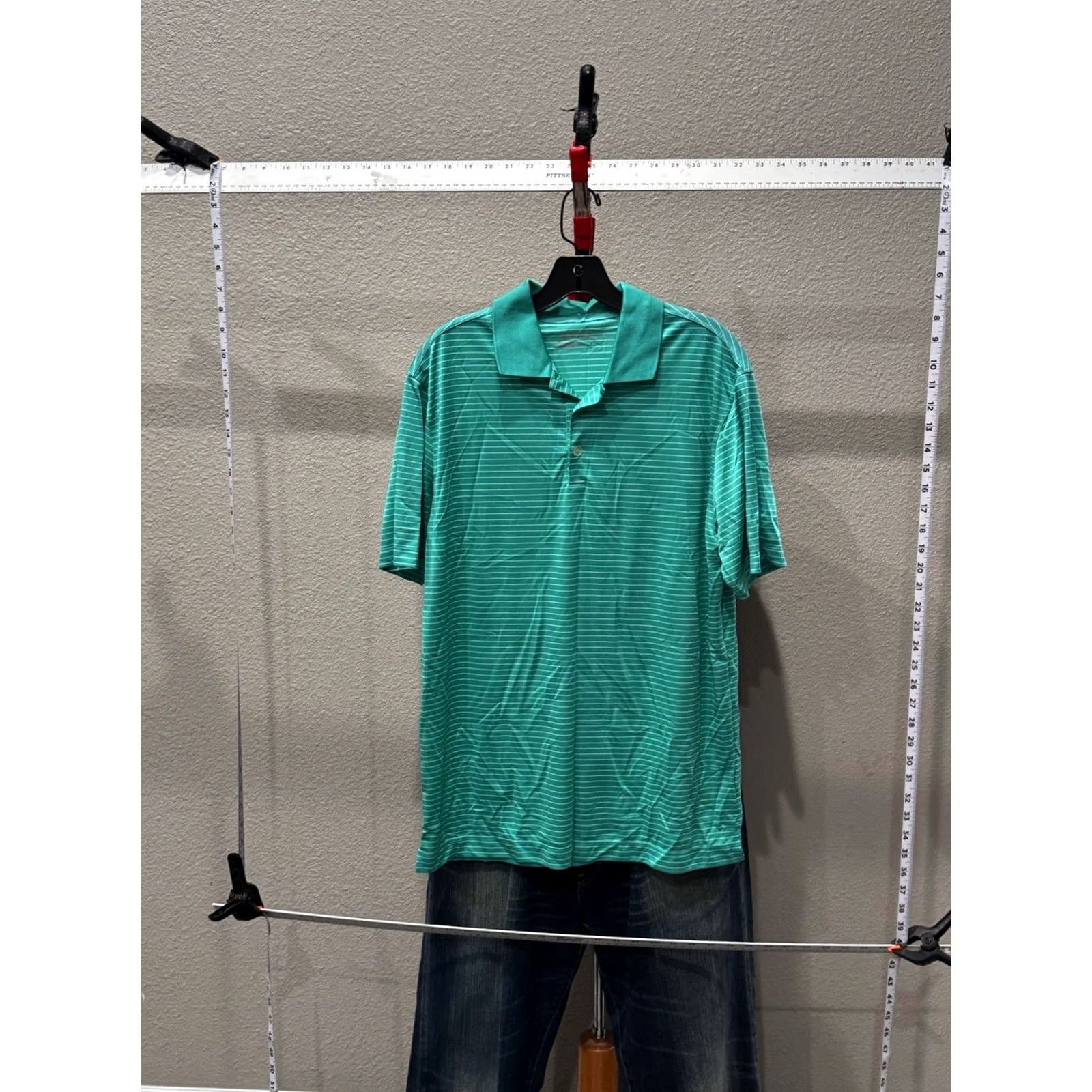 Nike Nike Golf Polo Shirt M Sea Green Stripe Short Sleeve Mens Medium Polo Shirt Size US M / EU 48-50 / 2 - 2 Thumbnail