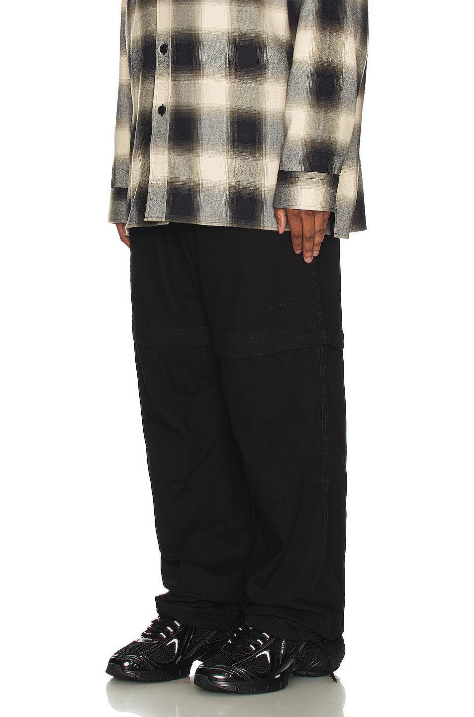 Givenchy o1mle0226 Elasticated Waist Zip Off Denim Pants in Black Size US 33 - 7 Thumbnail